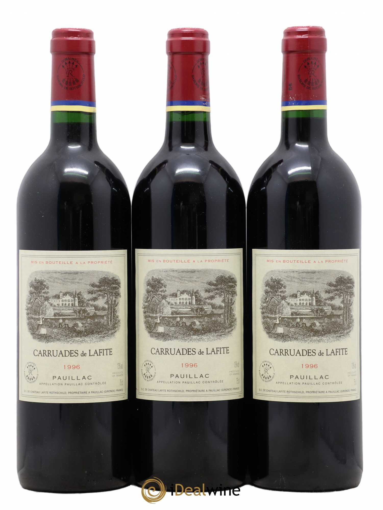 Carruades de Lafite Rothschild Second Vin 1996 - Lot de 3 bouteilles - 0