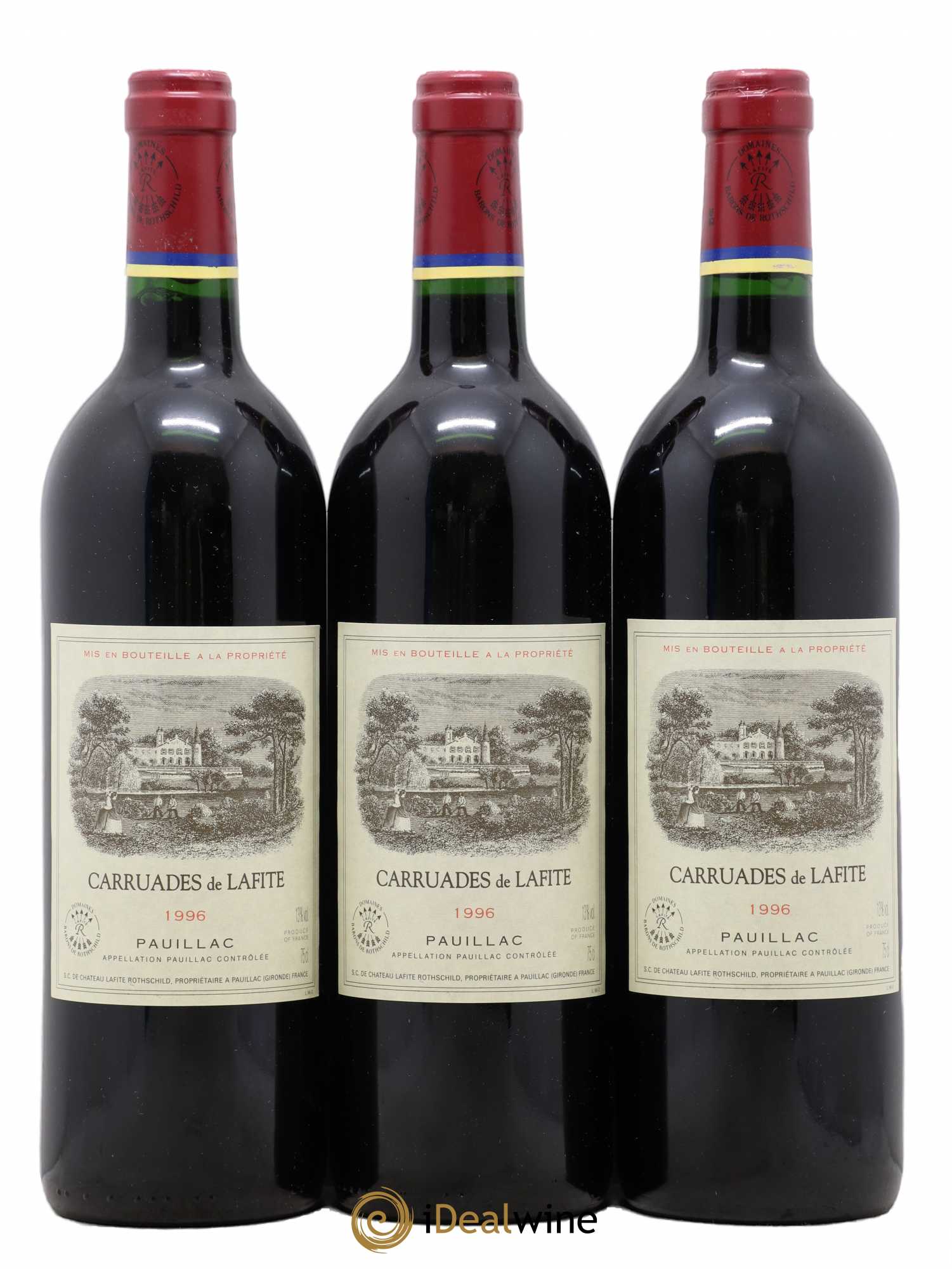 Carruades de Lafite Rothschild Second Vin 1996 - Lot de 3 bouteilles - 0