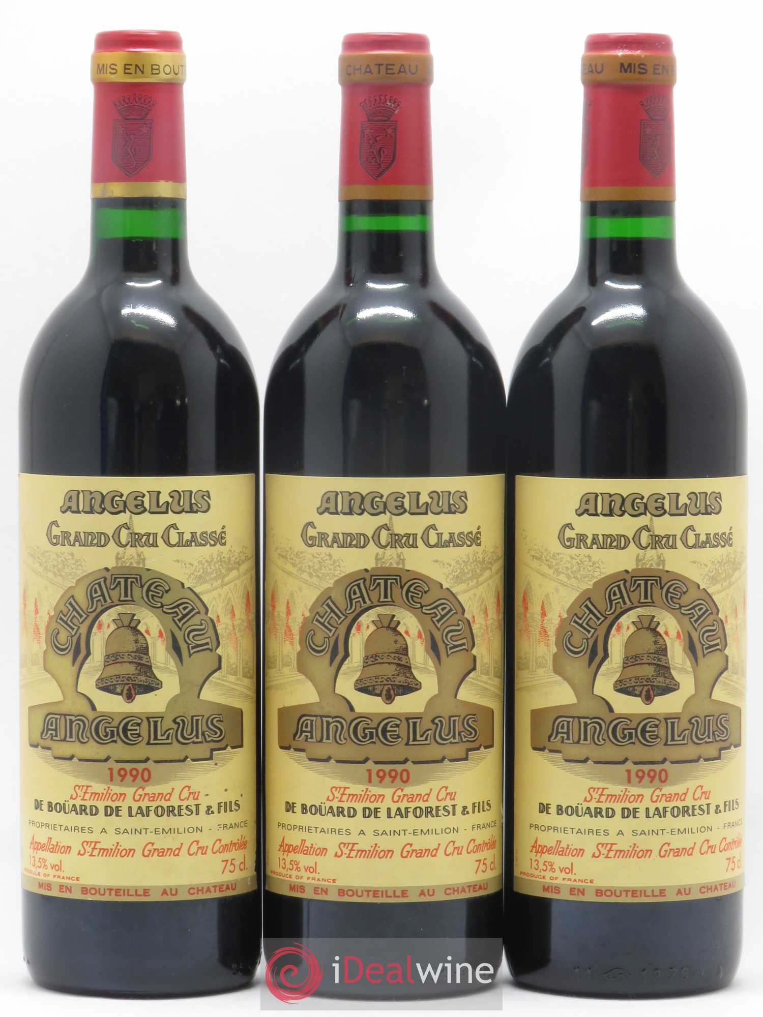 Château Angélus 1er Grand Cru Classé A 1990 - Lot de 3 bouteilles - 0