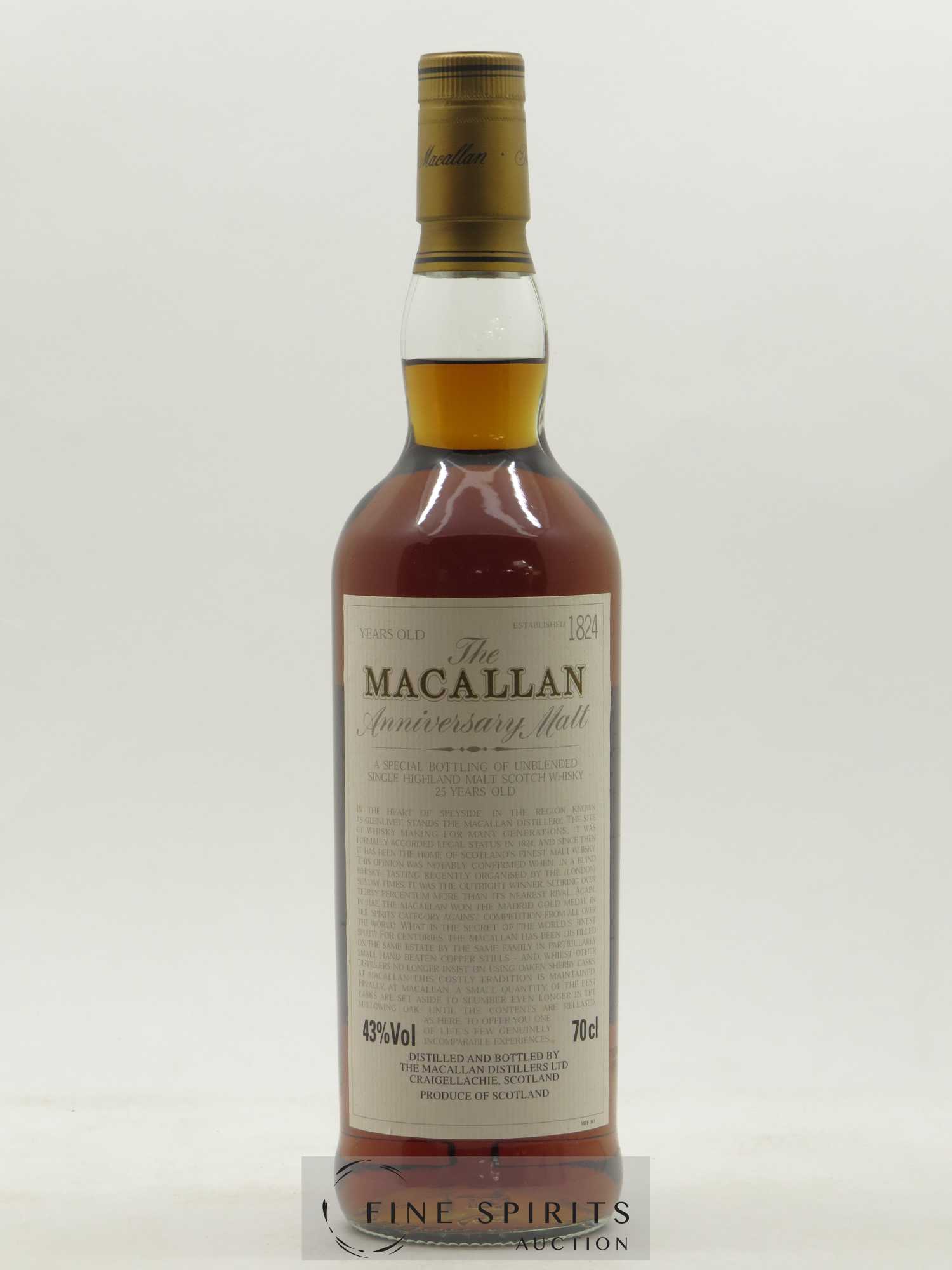 Macallan (The) 25 years Of. Anniversary Malt Special Bottling (70cl.) - Lot de 1 bouteille - 1