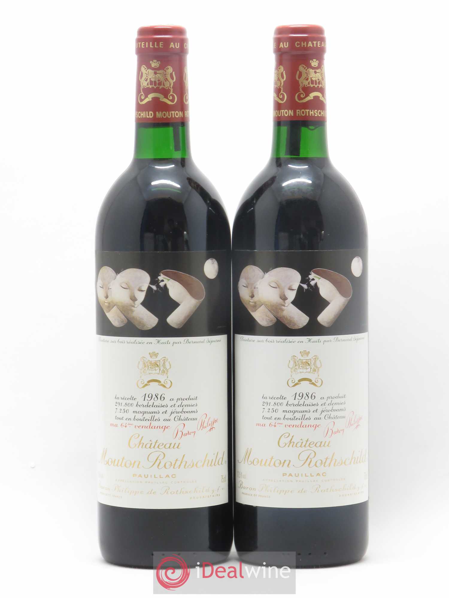 Château Mouton Rothschild 1er Grand Cru Classé 1986 - Lot de 2 bouteilles - 0