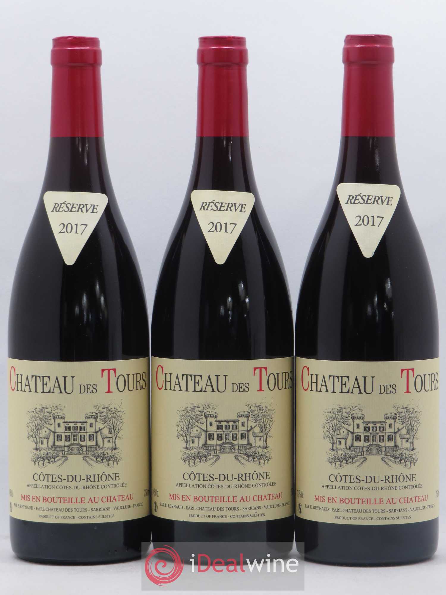 Côtes-du-Rhône Château des Tours Emmanuel Reynaud 2017 - Lot de 3 bouteilles - 0