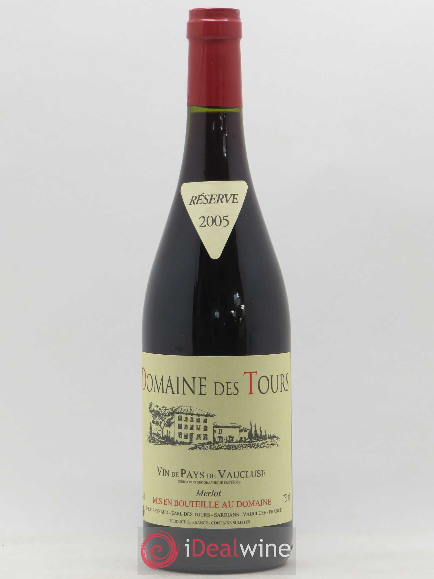 Vaucluse Domaine des Tours Merlot Emmanuel Reynaud 2005 - Lot de 1 bouteille - 0