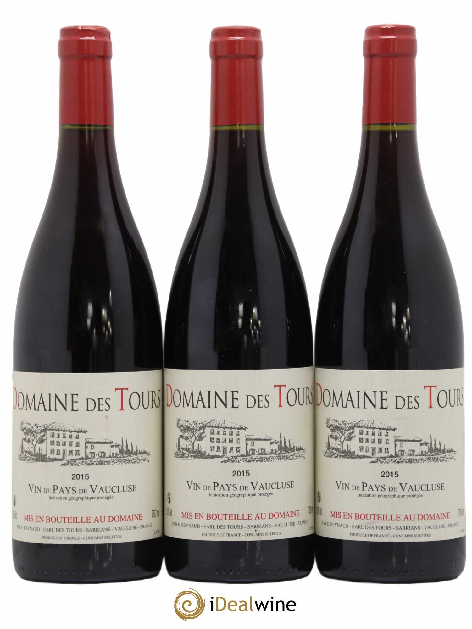 Vaucluse (Vin de Pays de Vaucluse) Domaine des Tours Emmanuel Reynaud 2015 - Lot de 3 bouteilles - 0