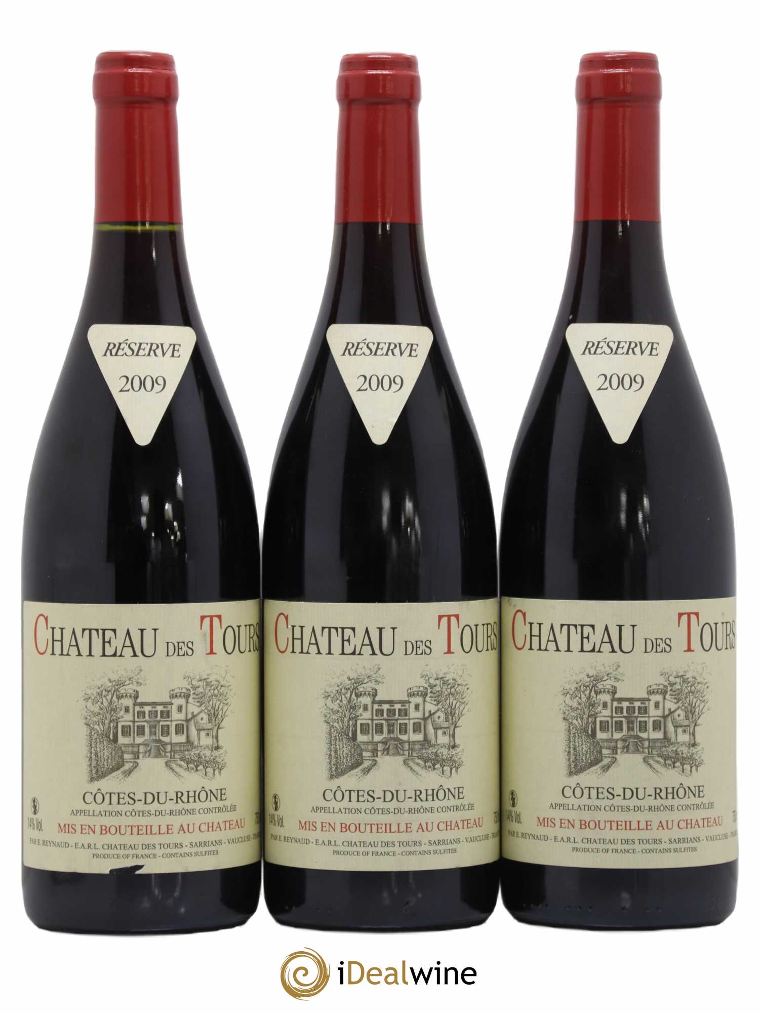 Côtes-du-Rhône Château des Tours Emmanuel Reynaud 2009 - Lot de 3 bouteilles - 0