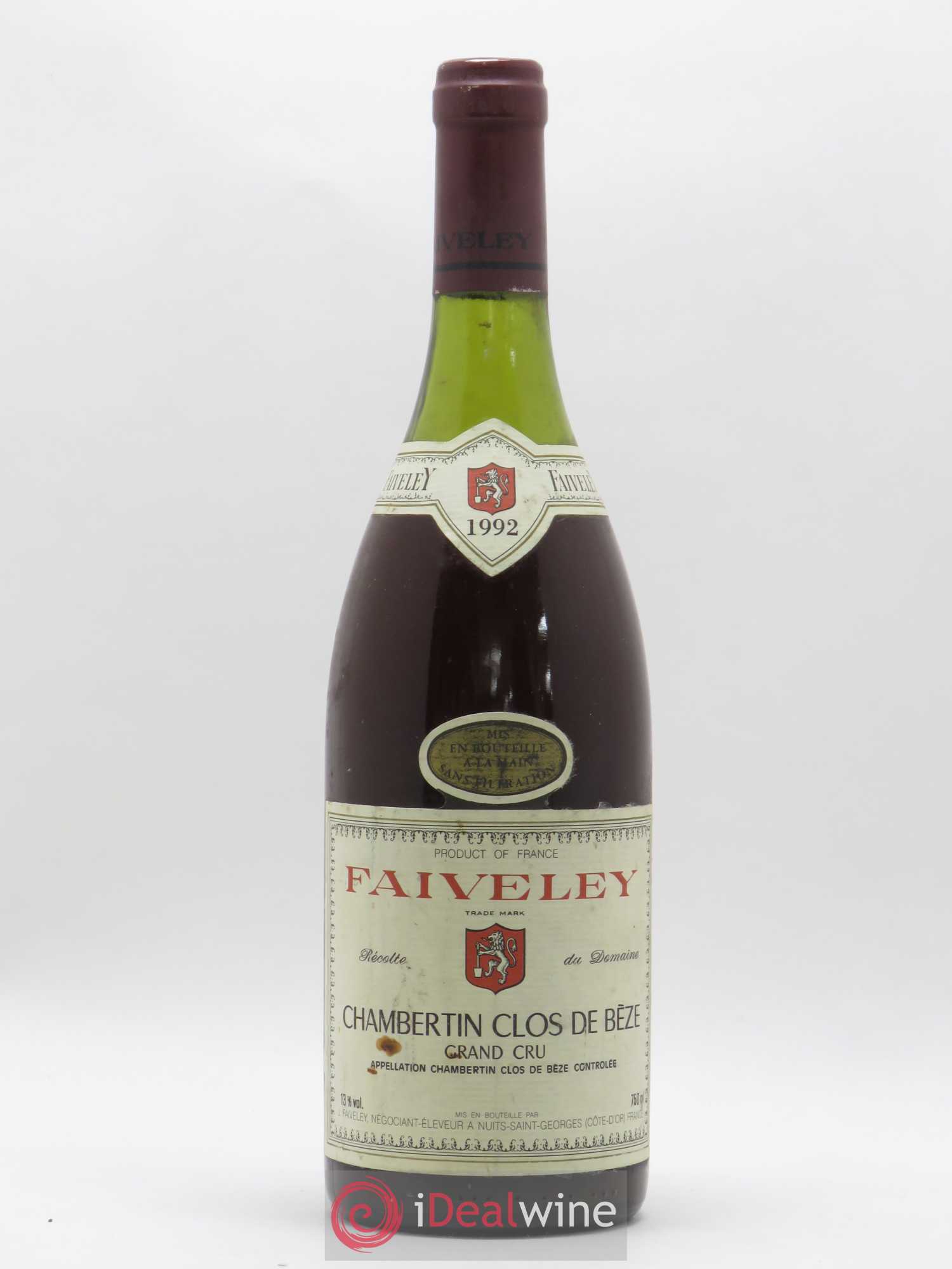 Chambertin Clos de Bèze Grand Cru Faiveley 1992 - Lot de 1 bouteille - 0