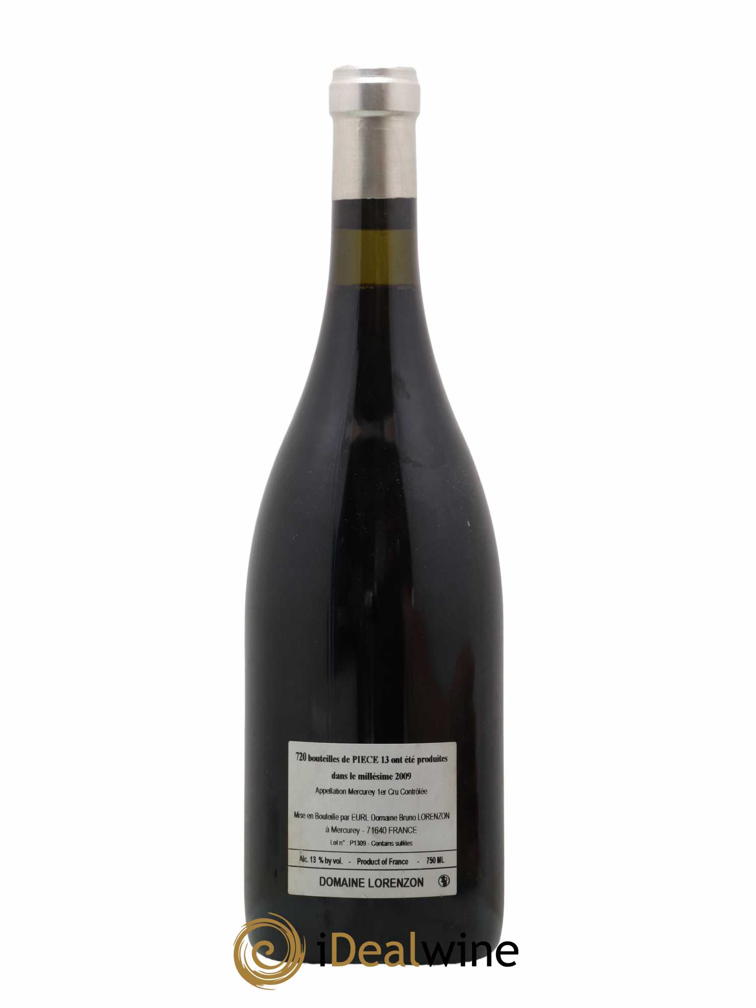 Mercurey 1er Cru Pièce 13 Bruno Lorenzon 2009 - Lot de 1 bouteille - 1