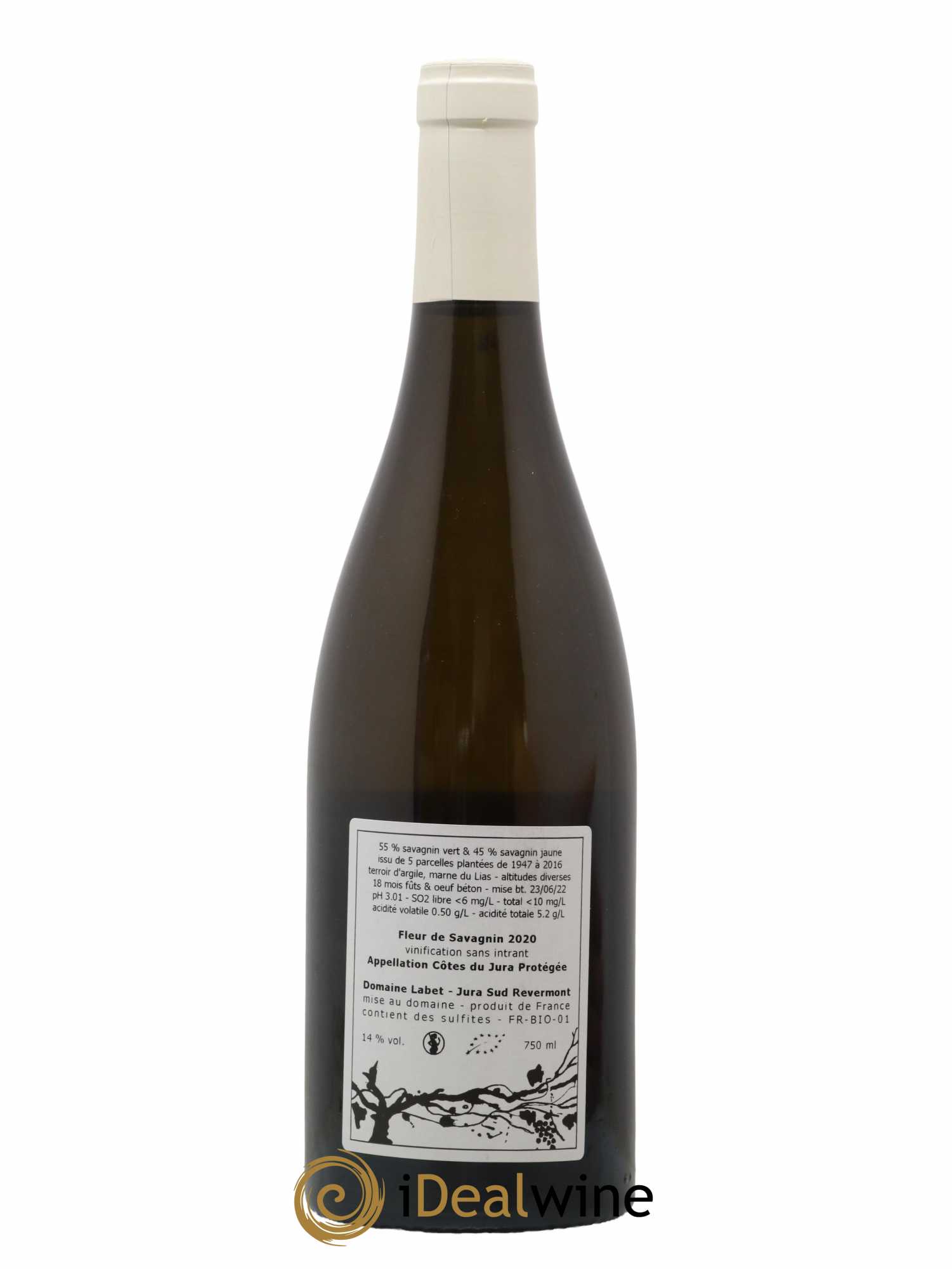 Côtes du Jura Fleur de Savagnin Romain - Julien - Charline Labet 2020 - Lot de 1 bouteille - 1