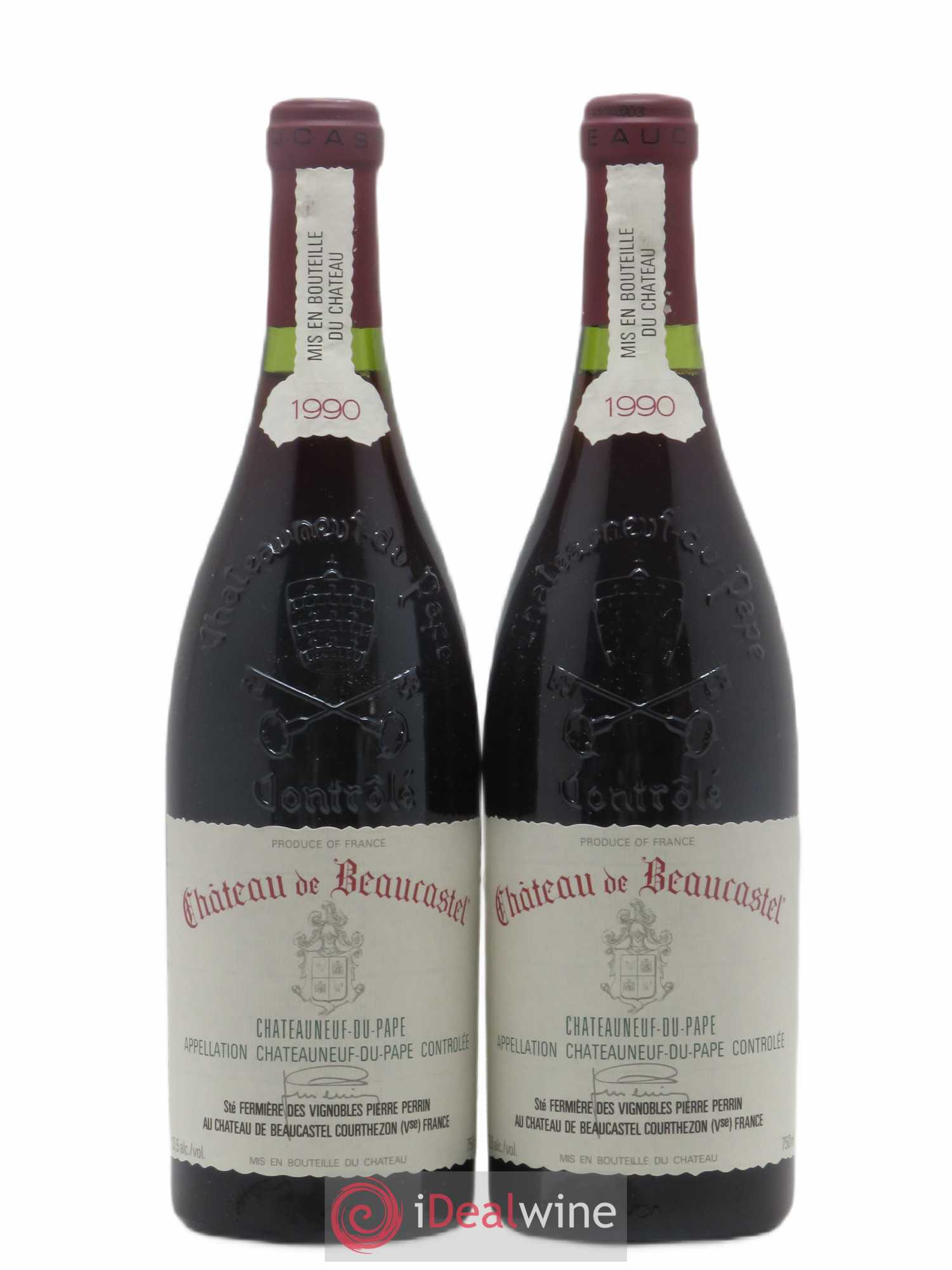 Châteauneuf-du-Pape Château de Beaucastel Famille Perrin 1990 - Lot de 2 bouteilles - 0