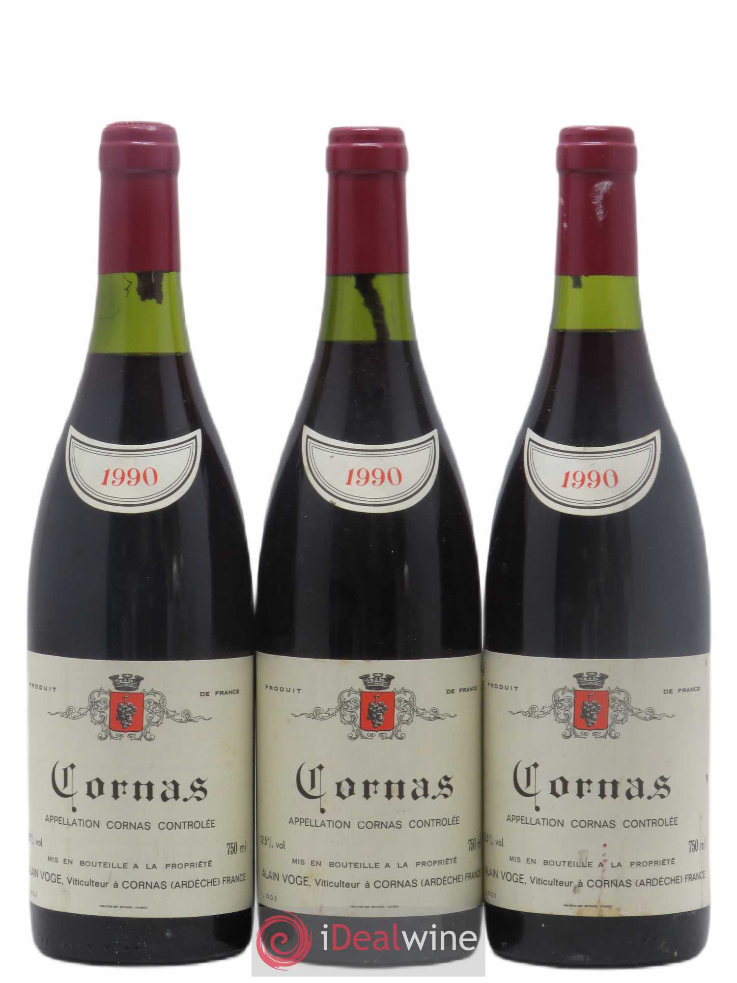 Cornas Alain Voge 1990 - Lot de 3 bouteilles - 0