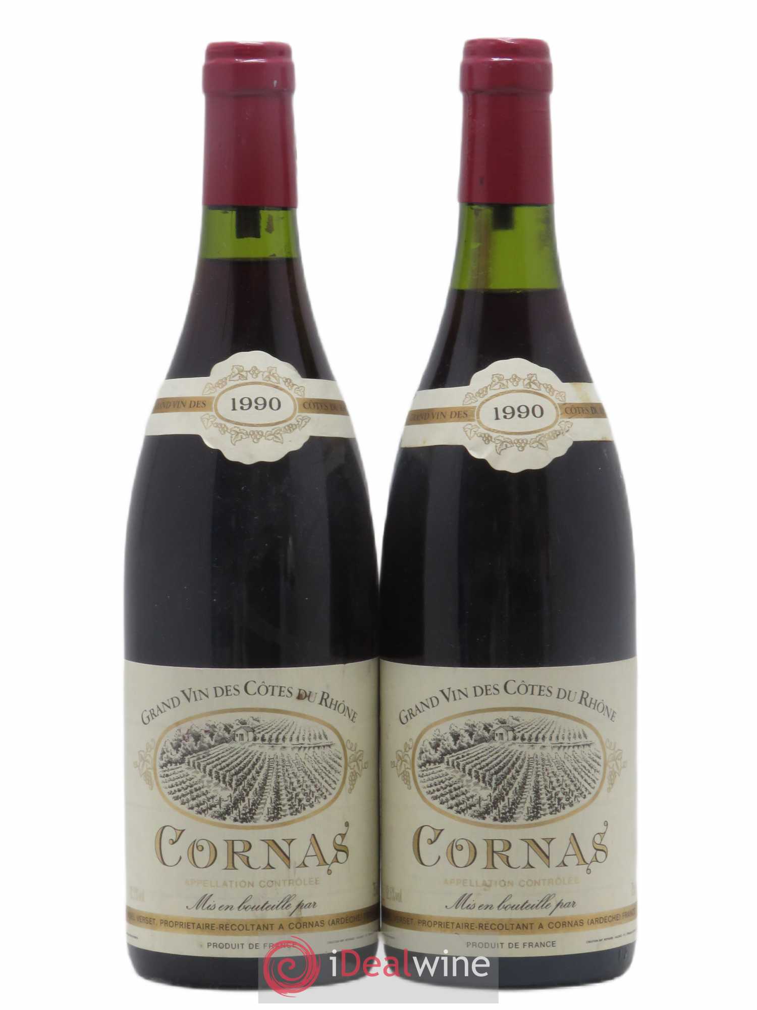Cornas Noël Verset 1990 - Lot de 2 bouteilles - 0