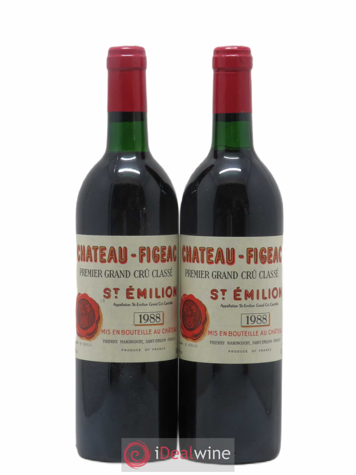 Château Figeac 1er Grand Cru Classé A 1988 - Lot de 2 bouteilles - 0