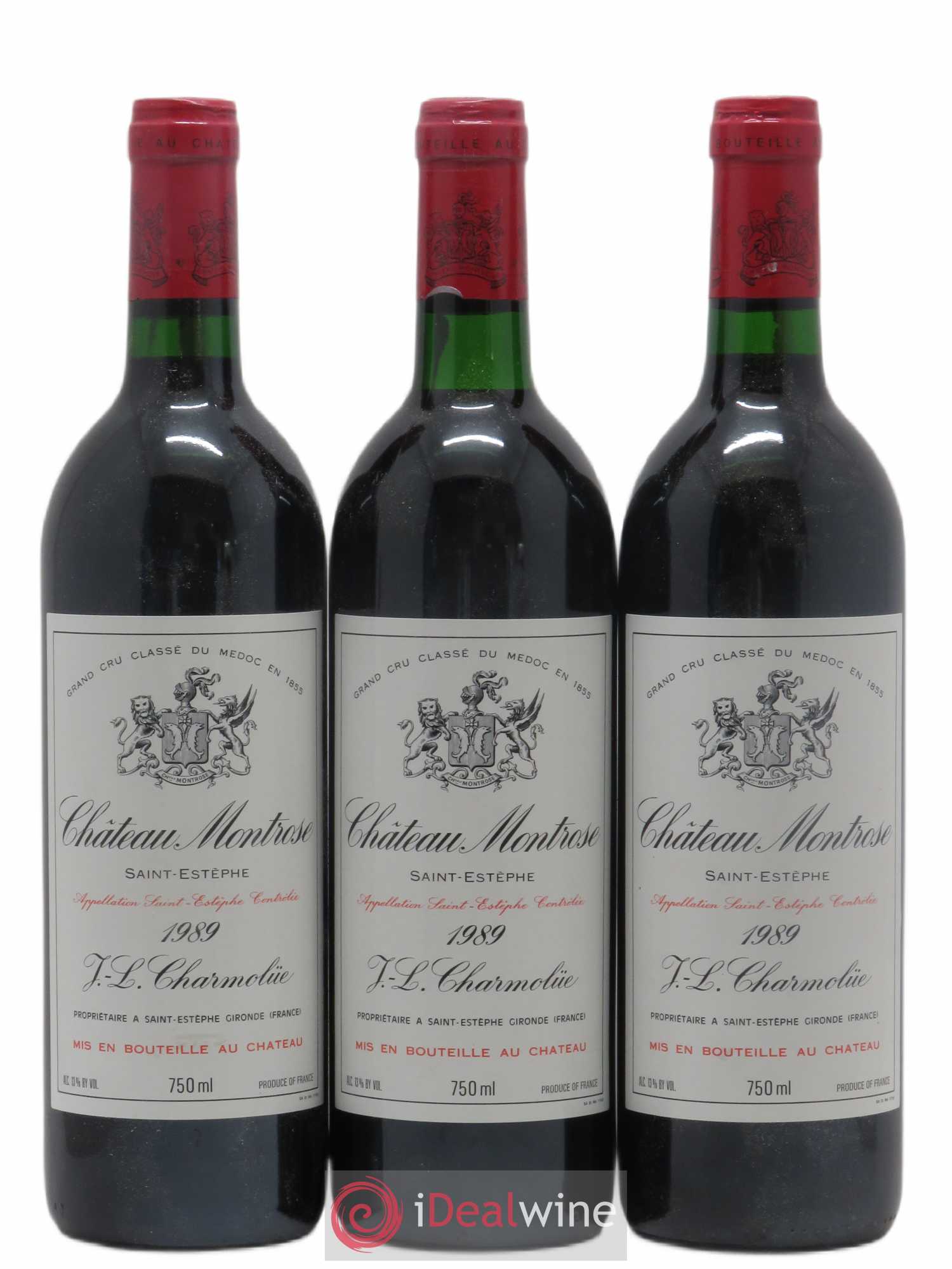 Château Montrose 2ème Grand Cru Classé 1989 - Lot de 3 bouteilles - 0