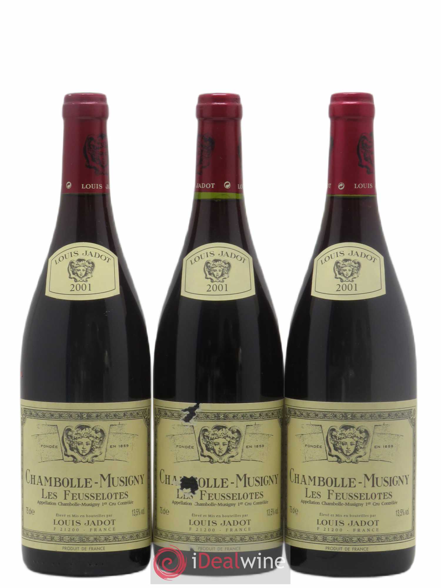 Chambolle-Musigny 1er Cru Les Feusselottes Domaine Louis Jadot 2001 - Lot de 3 bouteilles - 0