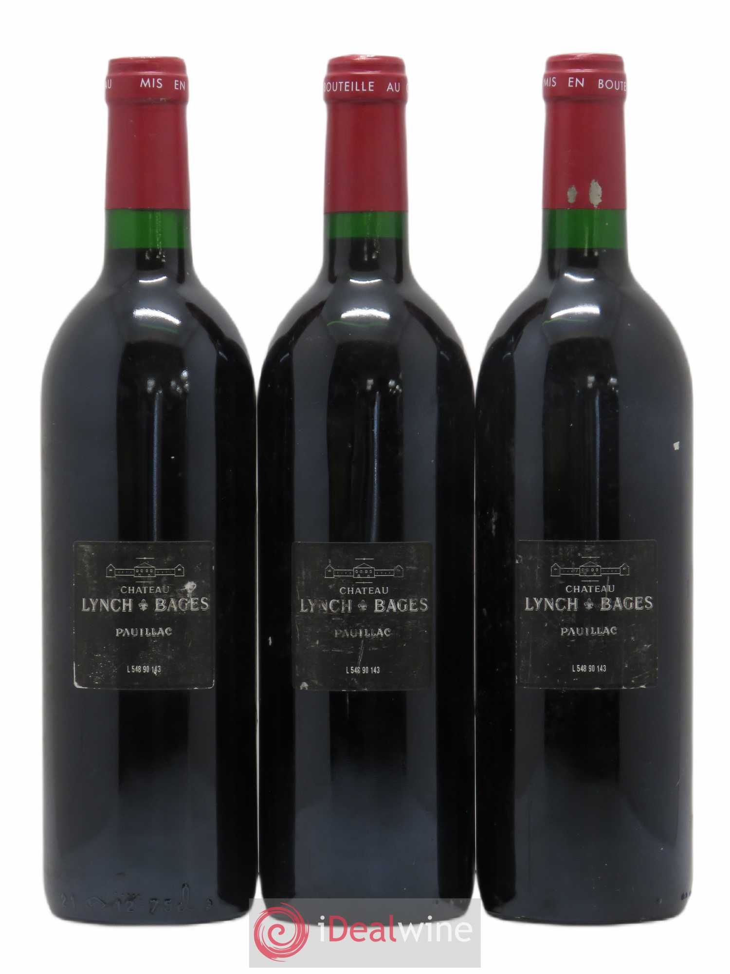 Château Lynch Bages 5ème Grand Cru Classé 1990 - Lot de 3 bouteilles - 1