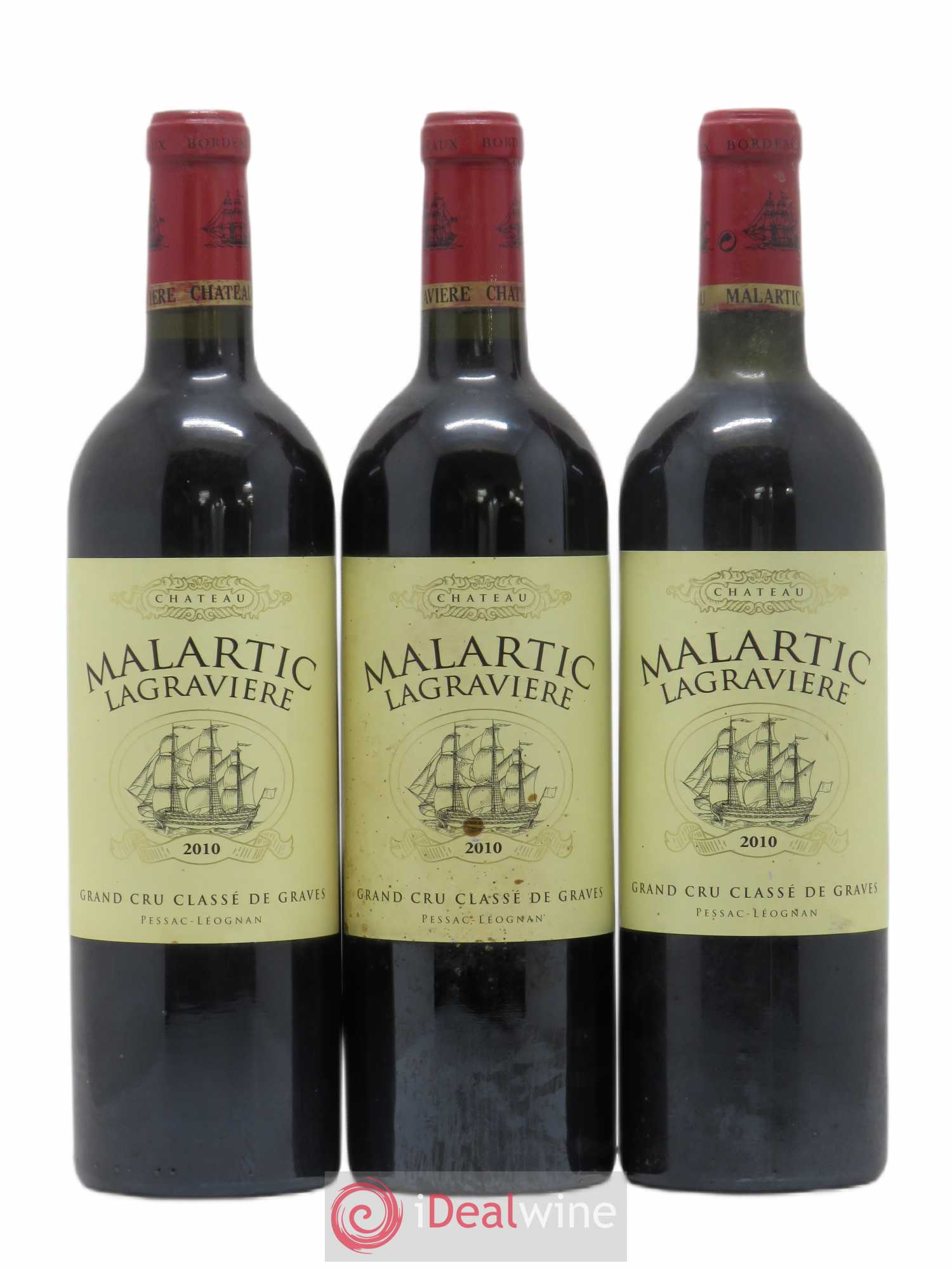 Château Malartic-Lagravière Cru Classé de Graves 2010 - Lot de 3 bouteilles - 0