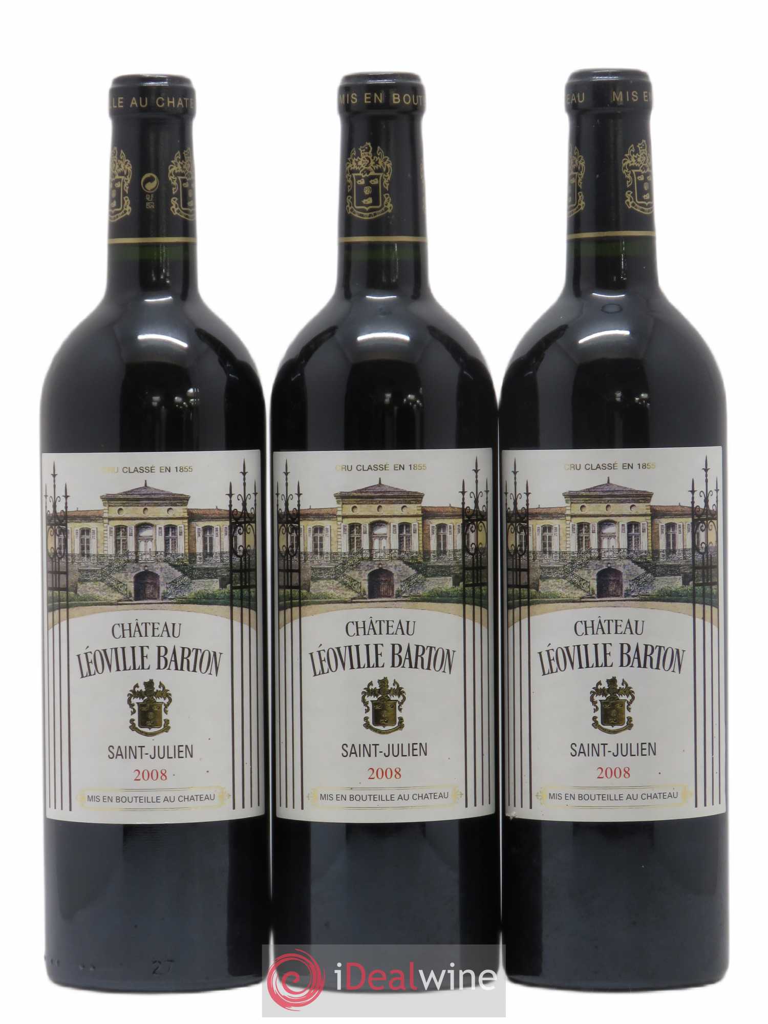 Château Léoville Barton 2ème Grand Cru Classé 2008 - Lot de 3 bouteilles - 0