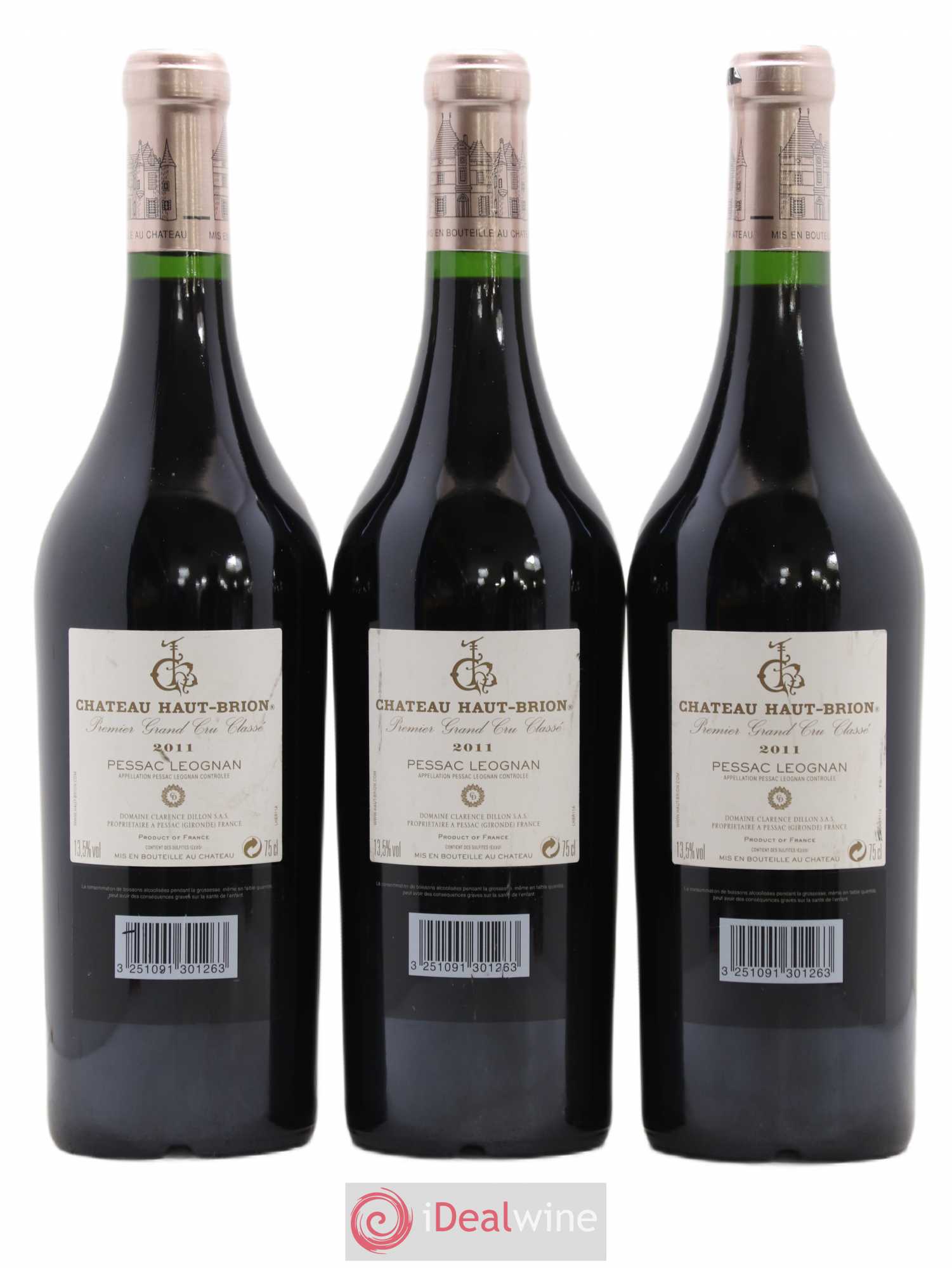 Château Haut Brion 1er Grand Cru Classé 2011 - Lot de 3 bouteilles - 1