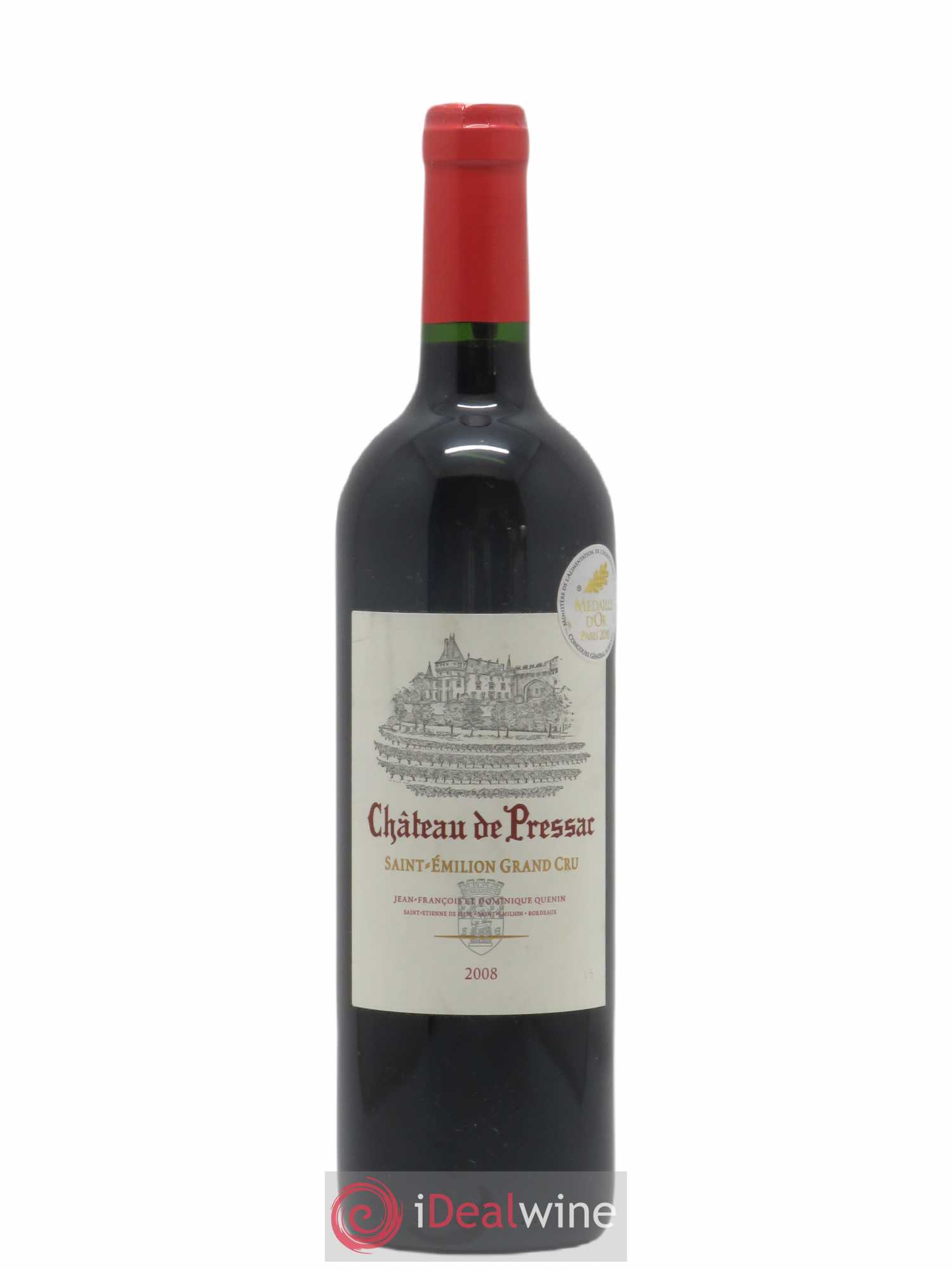 Château de Pressac Grand Cru Classé (sans prix de réserve) 2008 - Lot de 1 bouteille - 0