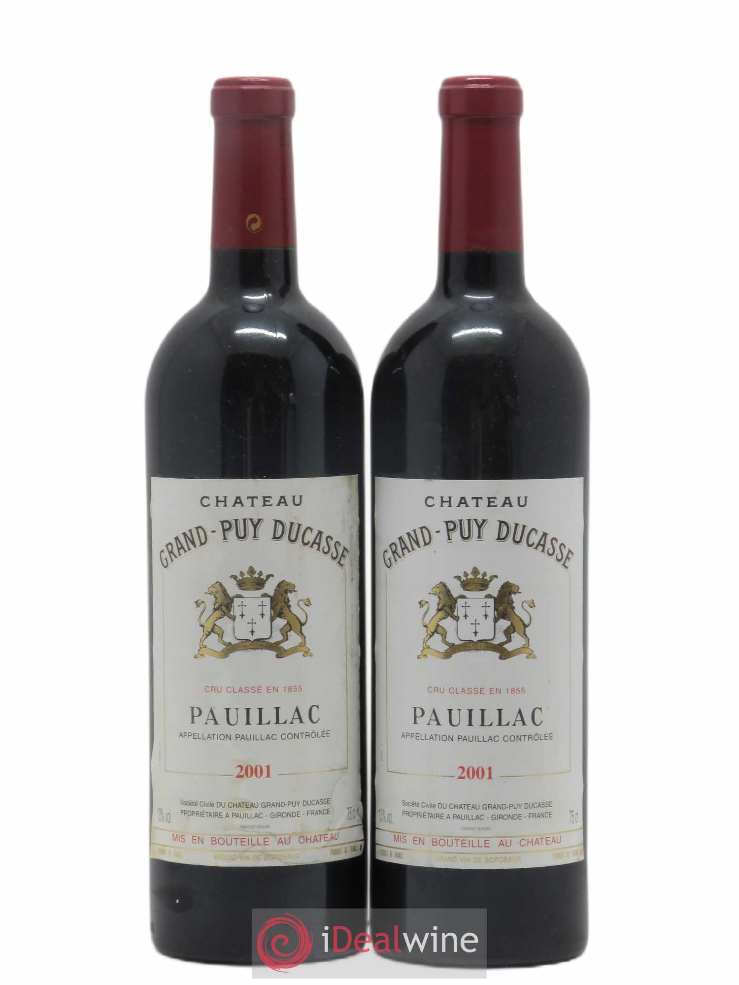 Château Grand Puy Ducasse 5ème Grand Cru Classé 2001 - Lot de 2 bouteilles - 0