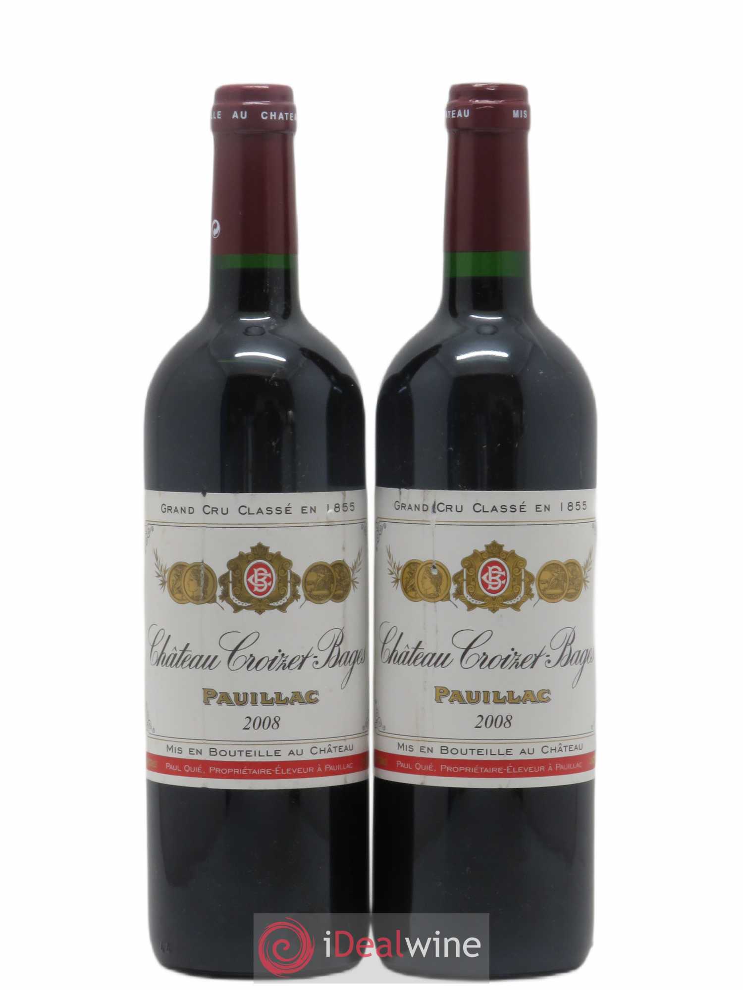 Château Croizet Bages 5ème Grand Cru Classé 2008 - Lot de 2 bouteilles - 0