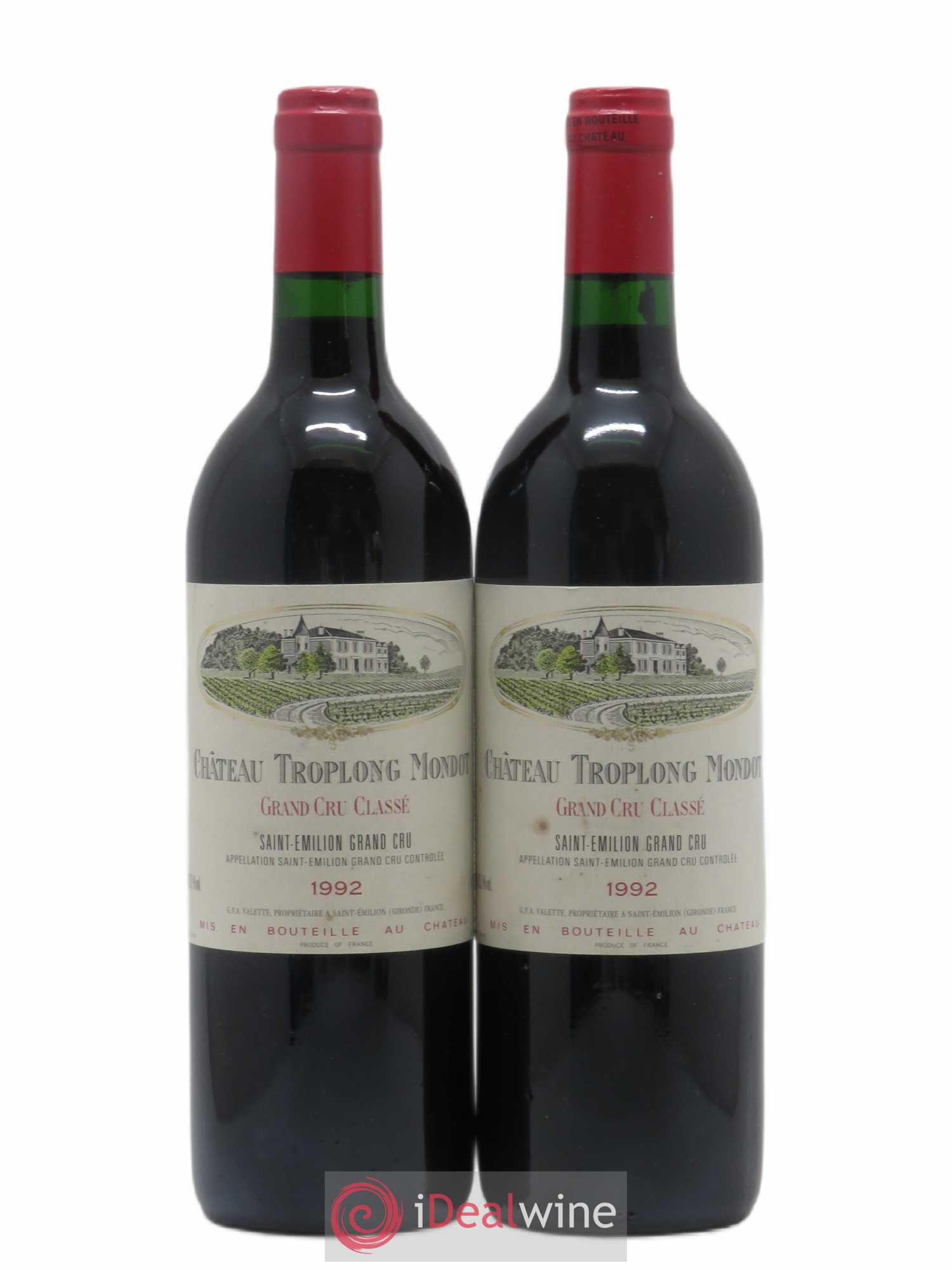 Château Troplong Mondot 1er Grand Cru Classé B 1992 - Lot de 2 bouteilles - 0