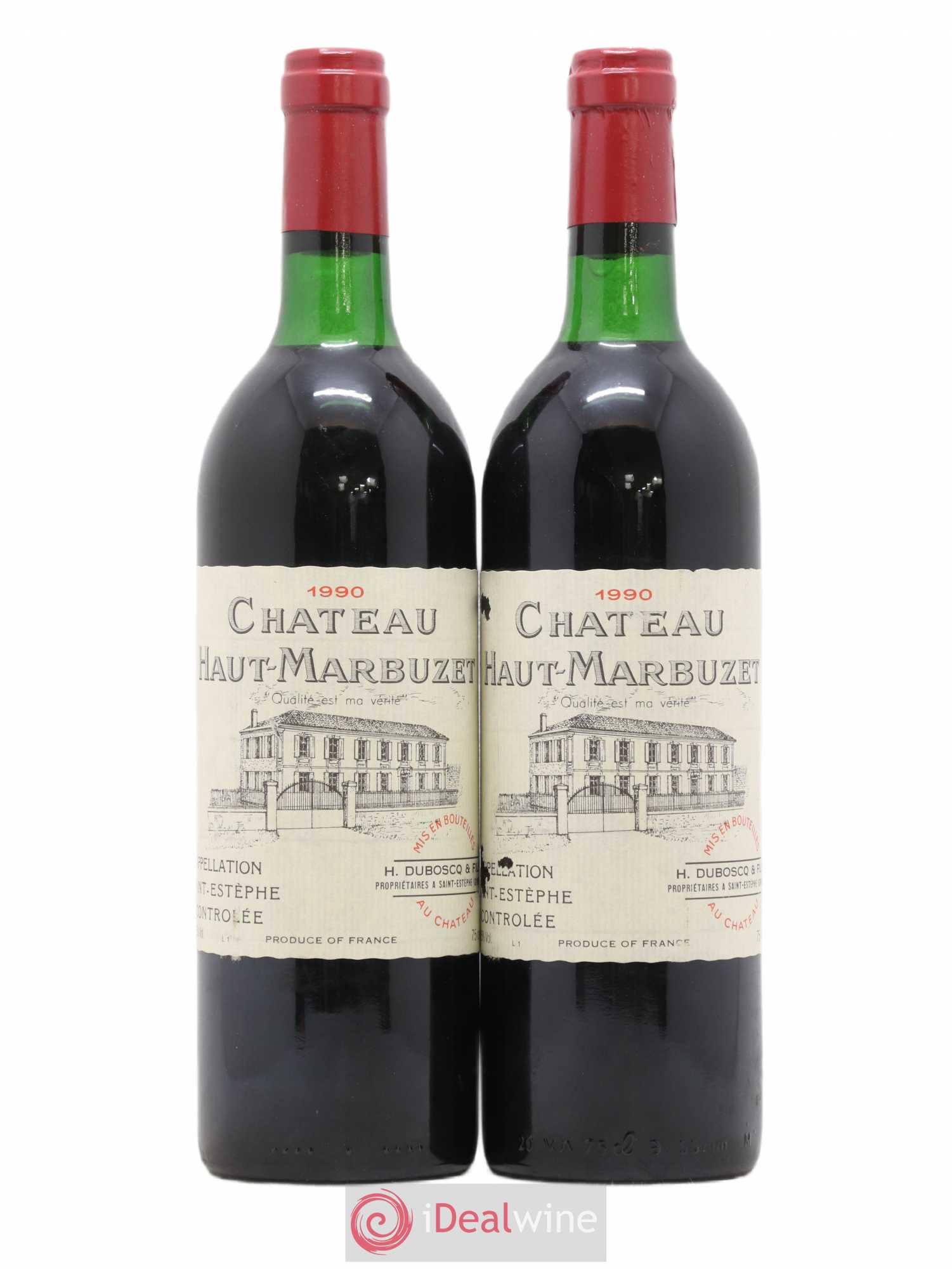 Château Haut Marbuzet 1990 - Lot de 2 bouteilles - 0