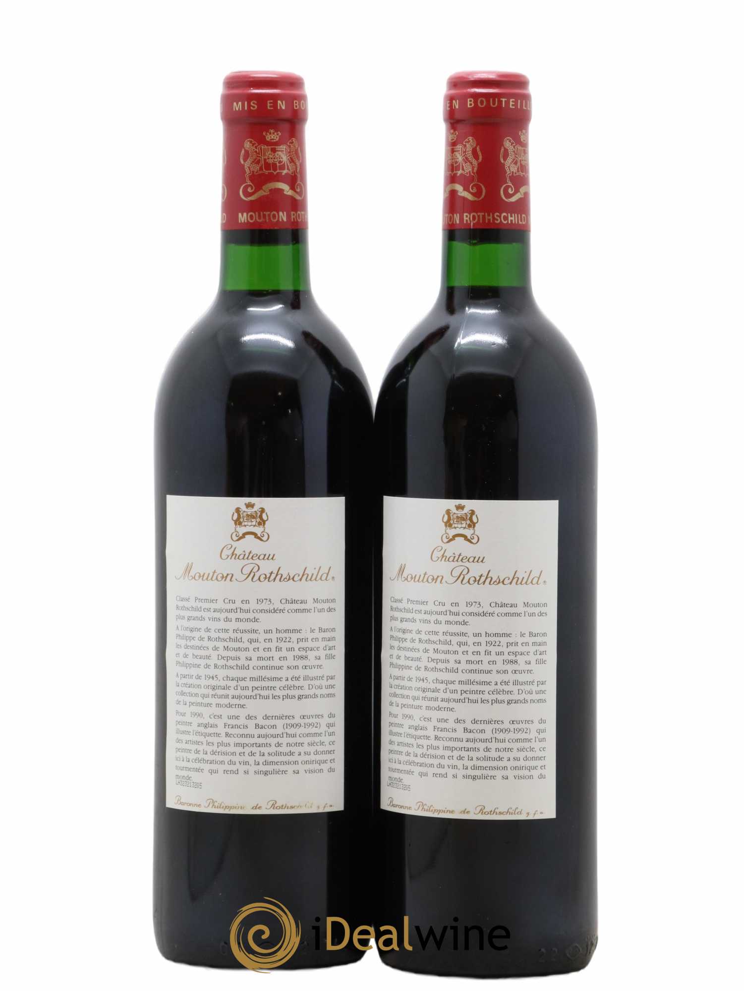 Château Mouton Rothschild 1er Grand Cru Classé 1990 - Lot de 2 bouteilles - 1