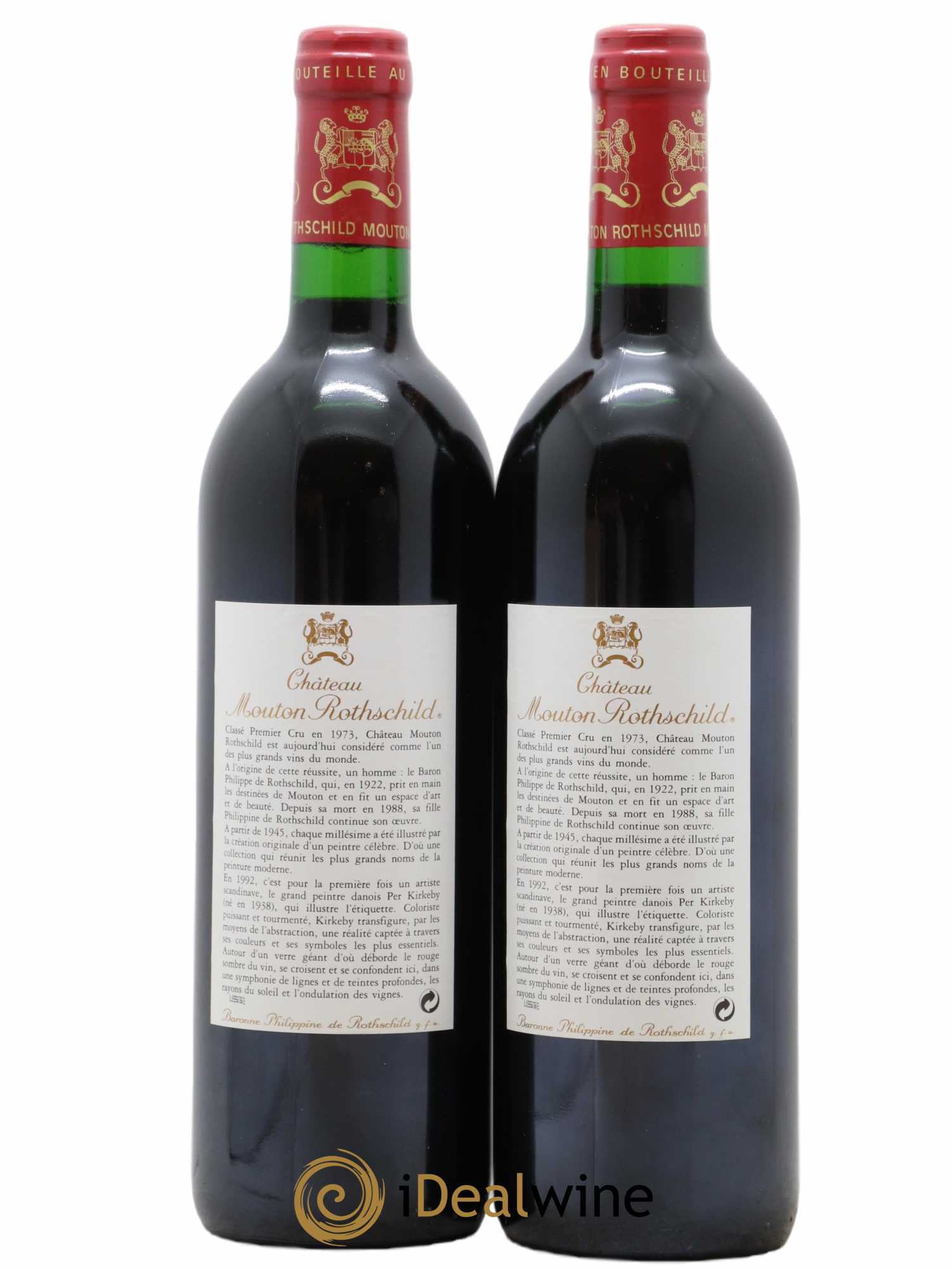Château Mouton Rothschild 1er Grand Cru Classé 1992 - Lot of 2 bottles - 1