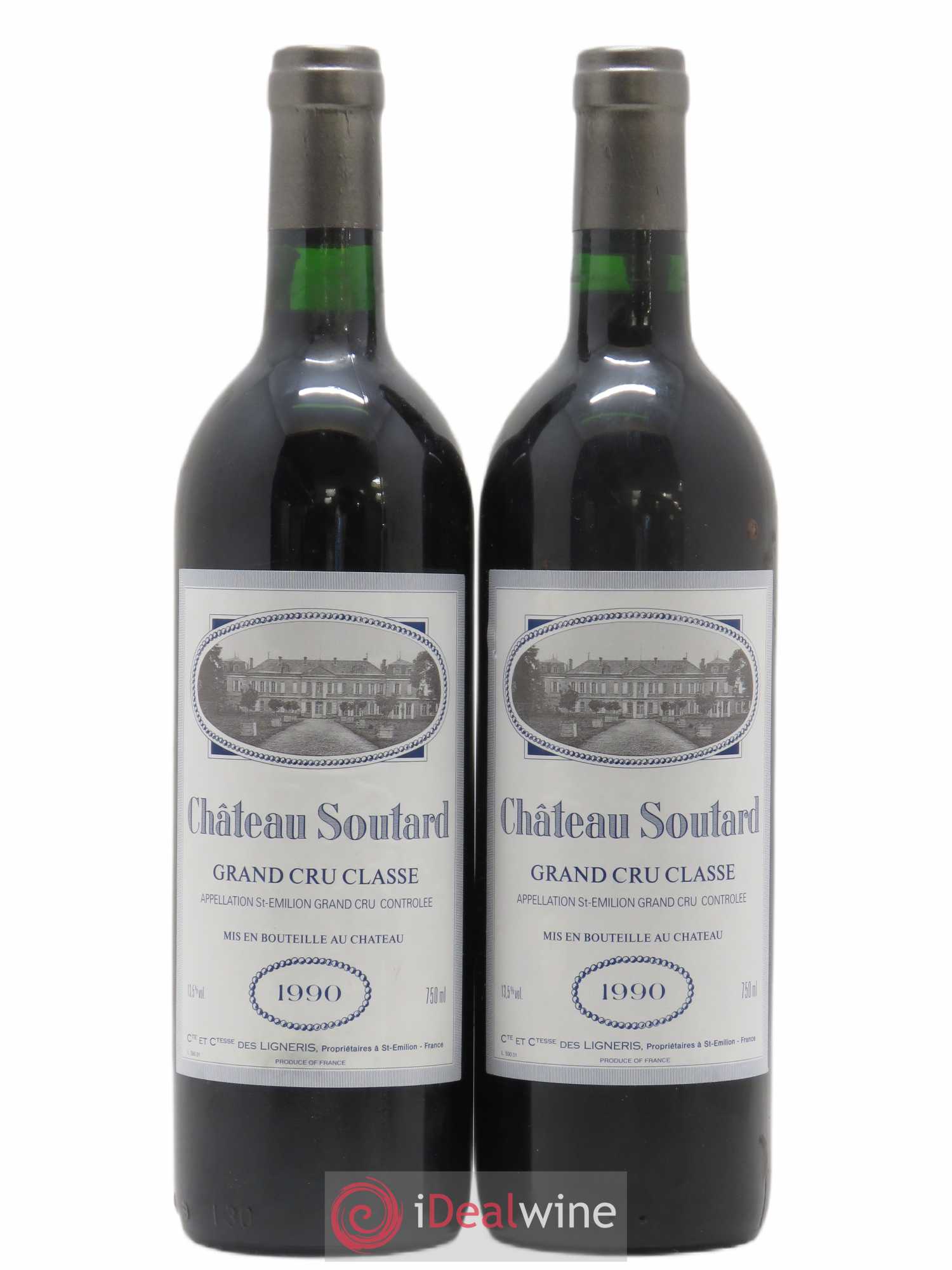 Château Soutard Grand Cru Classé 1990 - Lot de 2 bouteilles - 0