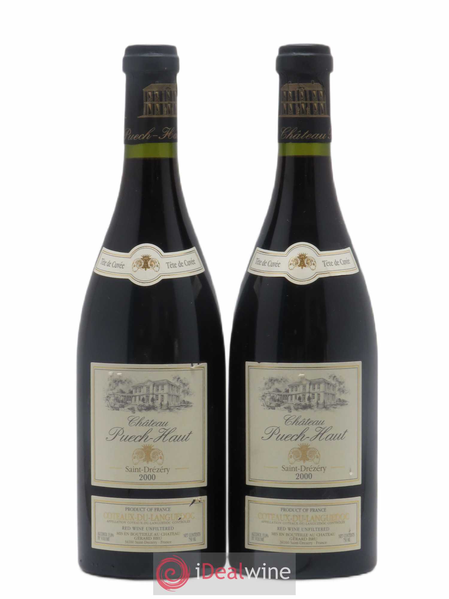 Coteaux du Languedoc Château Puech-Haut Gérard Bru Tête de Cuvée 2000 - Lot de 2 bouteilles - 0