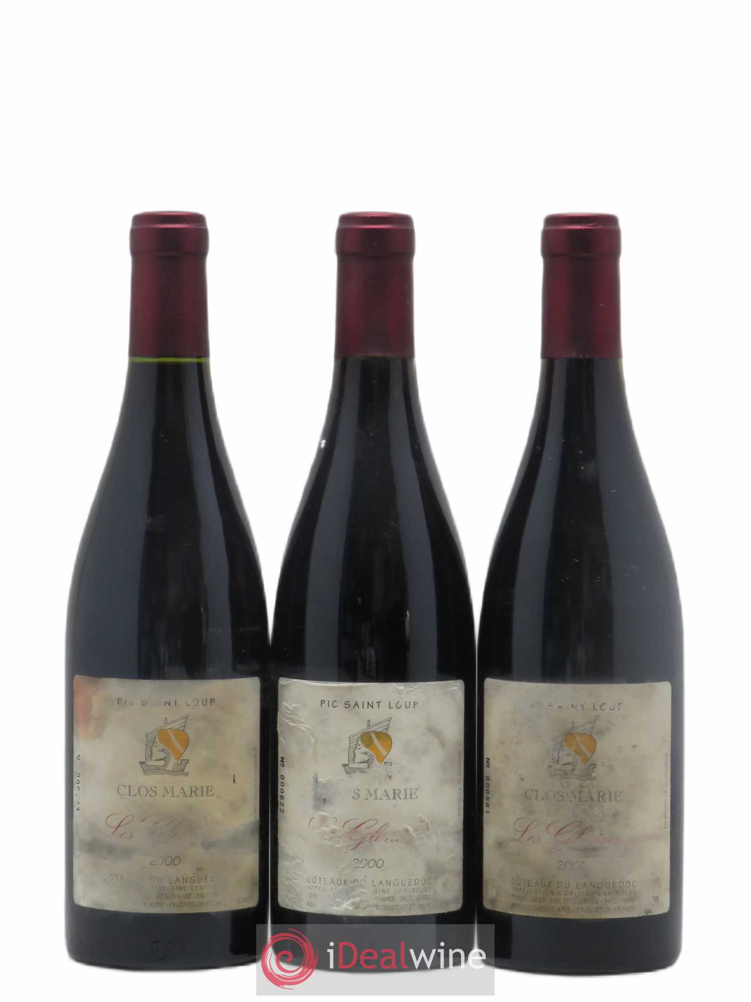 Pic Saint-Loup Clos Marie Les Glorieuses Christophe Peyrus et Françoise Julien 2000 - Lot de 6 bouteilles - 1
