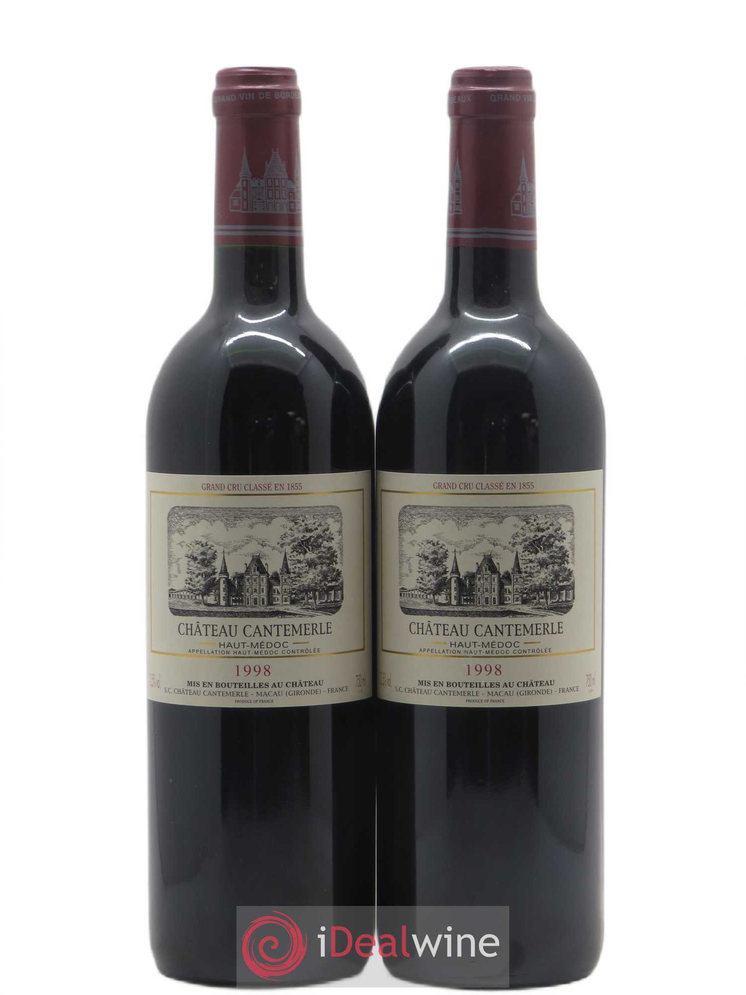 Château Cantemerle 5ème Grand Cru Classé 1998 - Lot de 2 bouteilles - 0