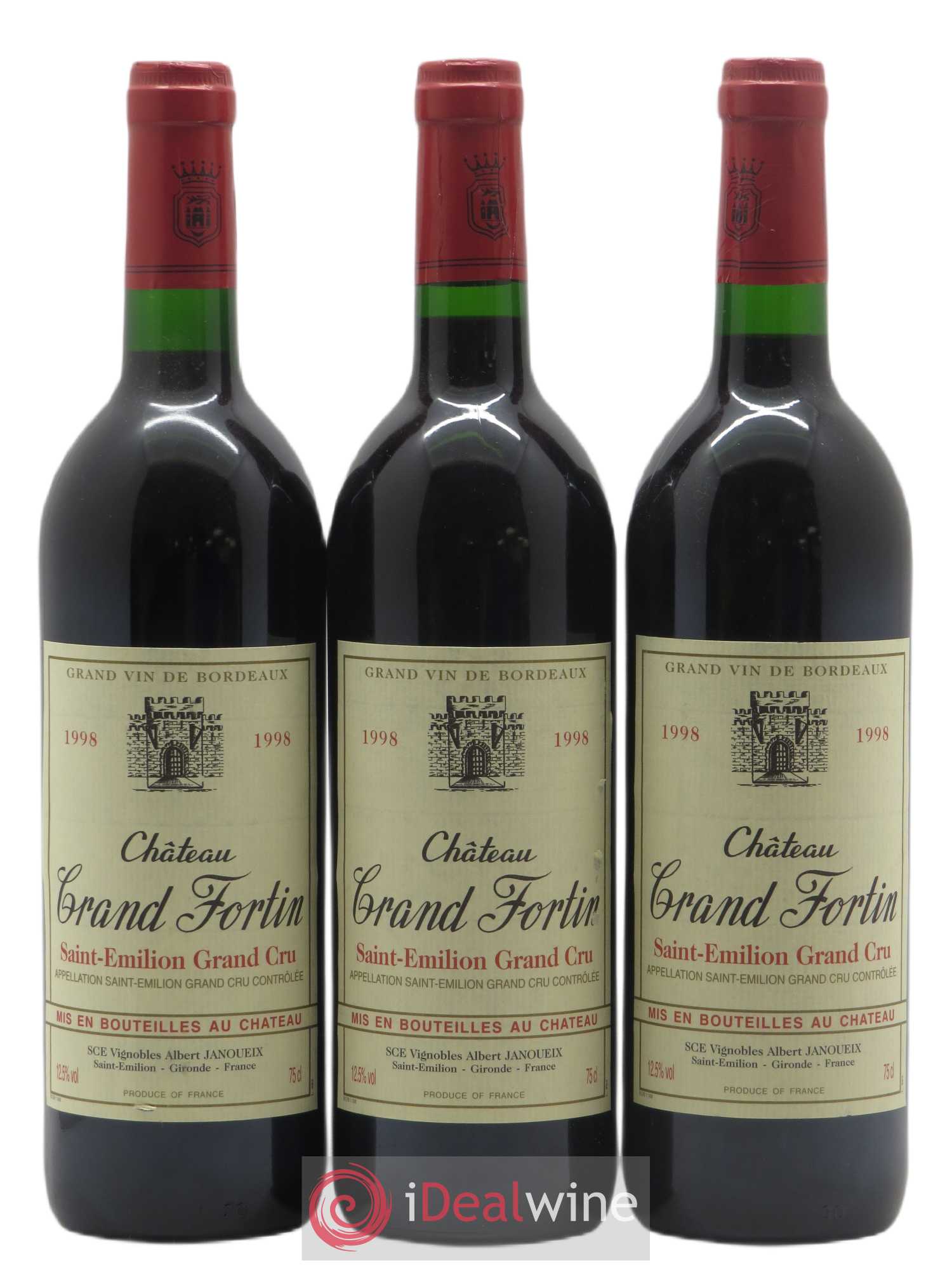 Saint-Émilion Grand Cru Château Grand Fortin (sans prix de réserve) 1998 - Posten von 3 Flaschen - 0