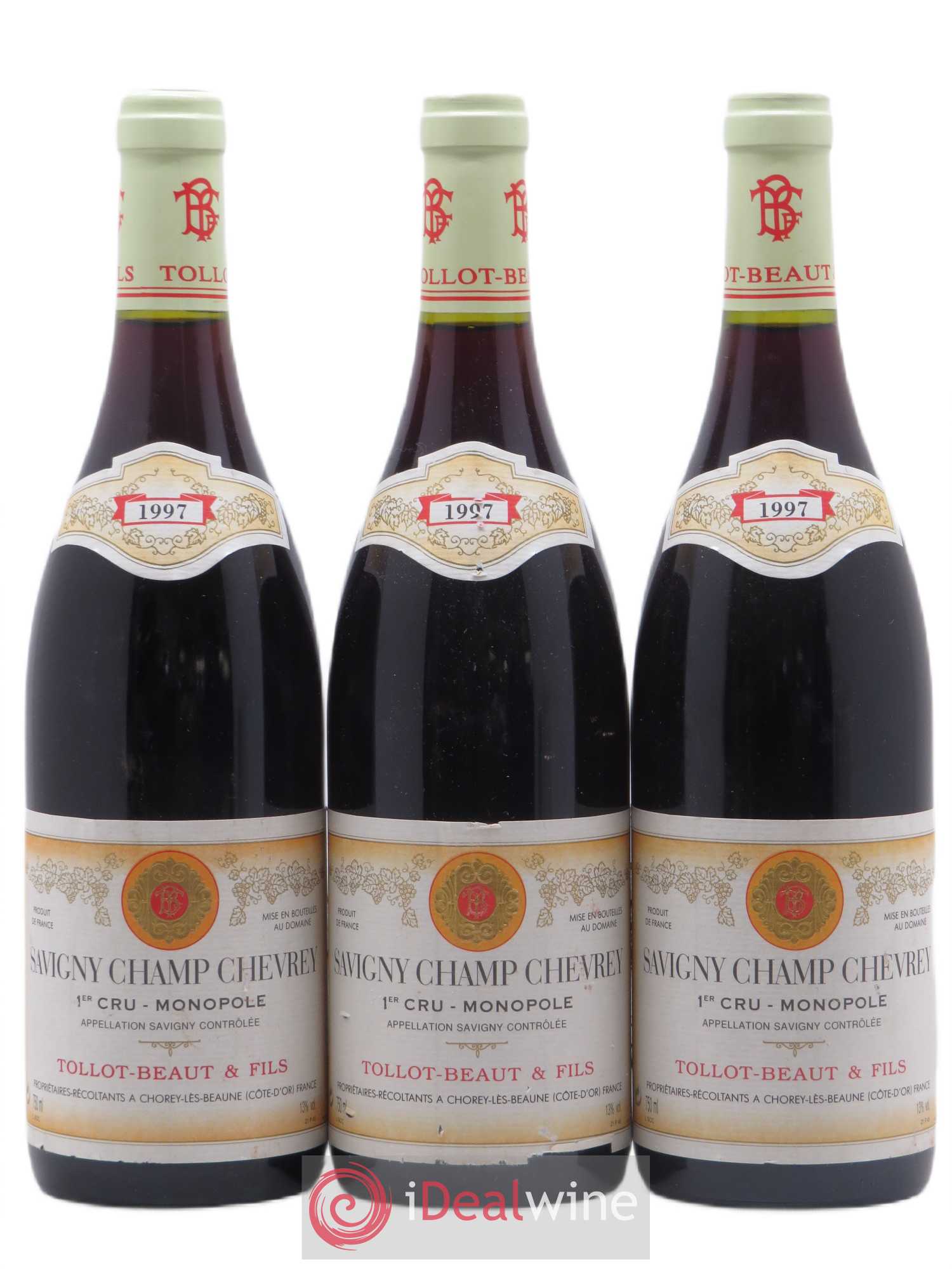 Savigny-lès-Beaune 1er Cru Champ-Chevrey Tollot Beaut (Domaine) 1997 - Lot de 3 bouteilles - 0