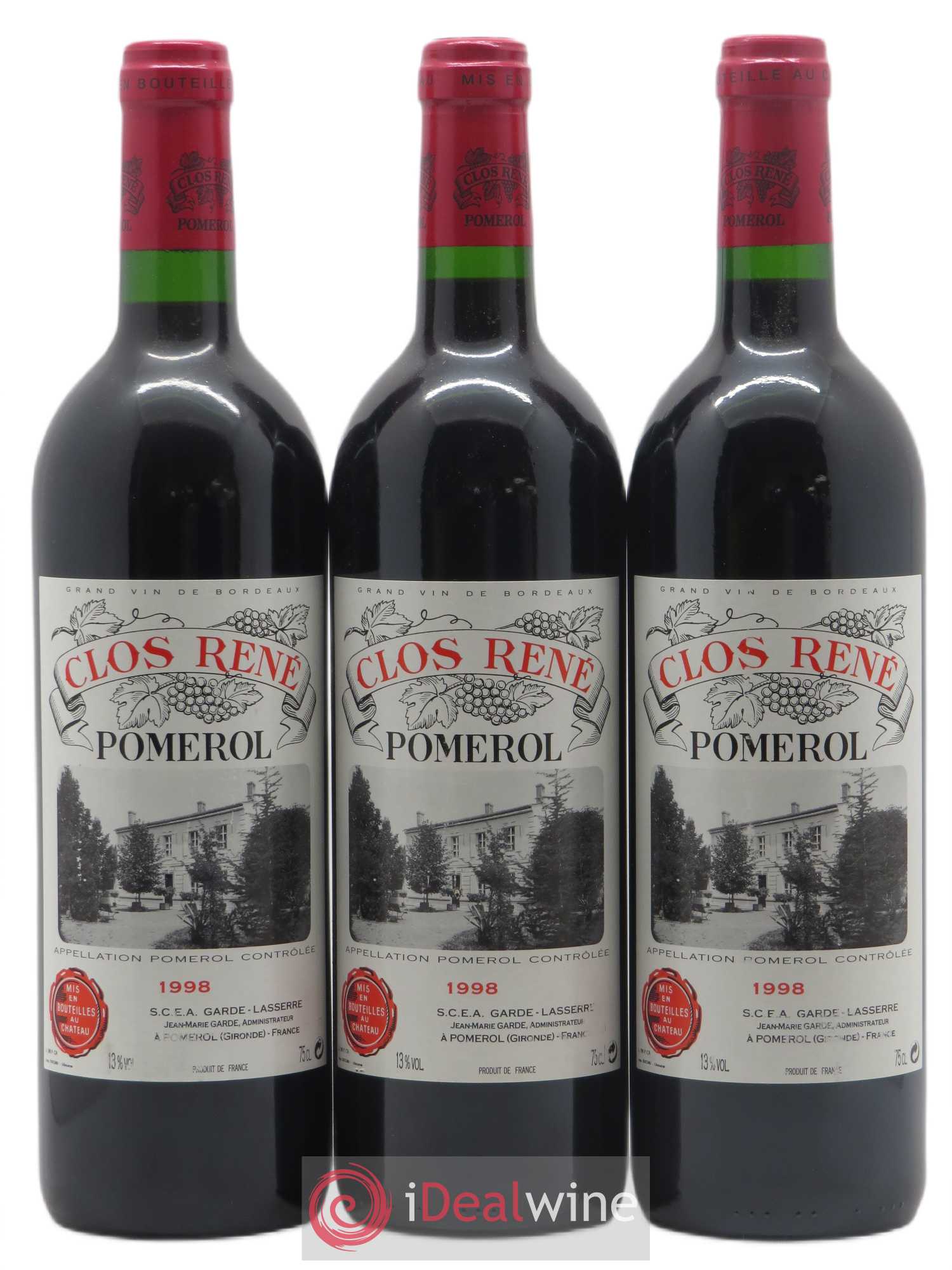 Clos René 1998 - Posten von 3 Flaschen - 0