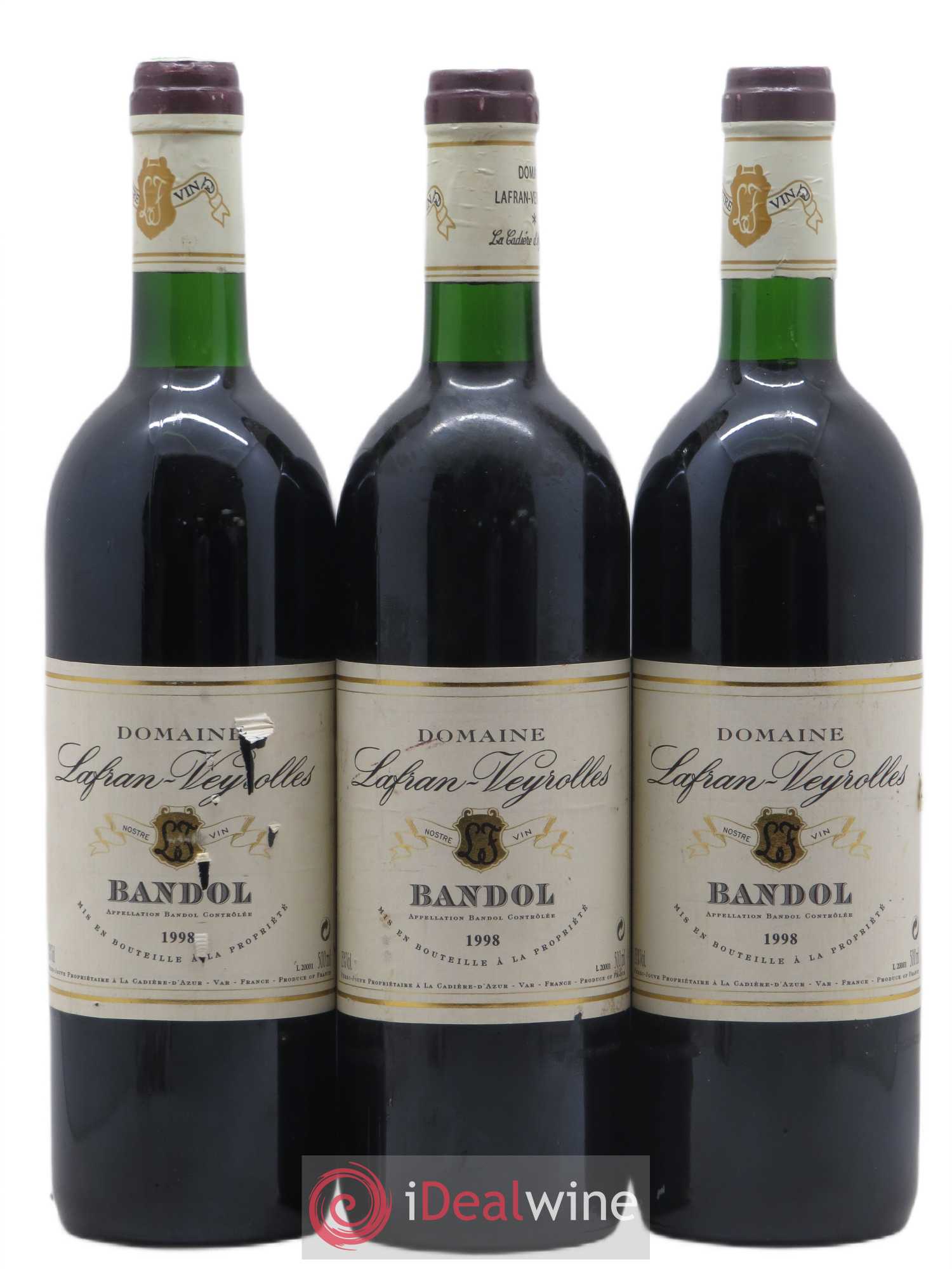 Bandol Domaine Lafran Veyvolles 1998 - Posten von 3 Flaschen - 0