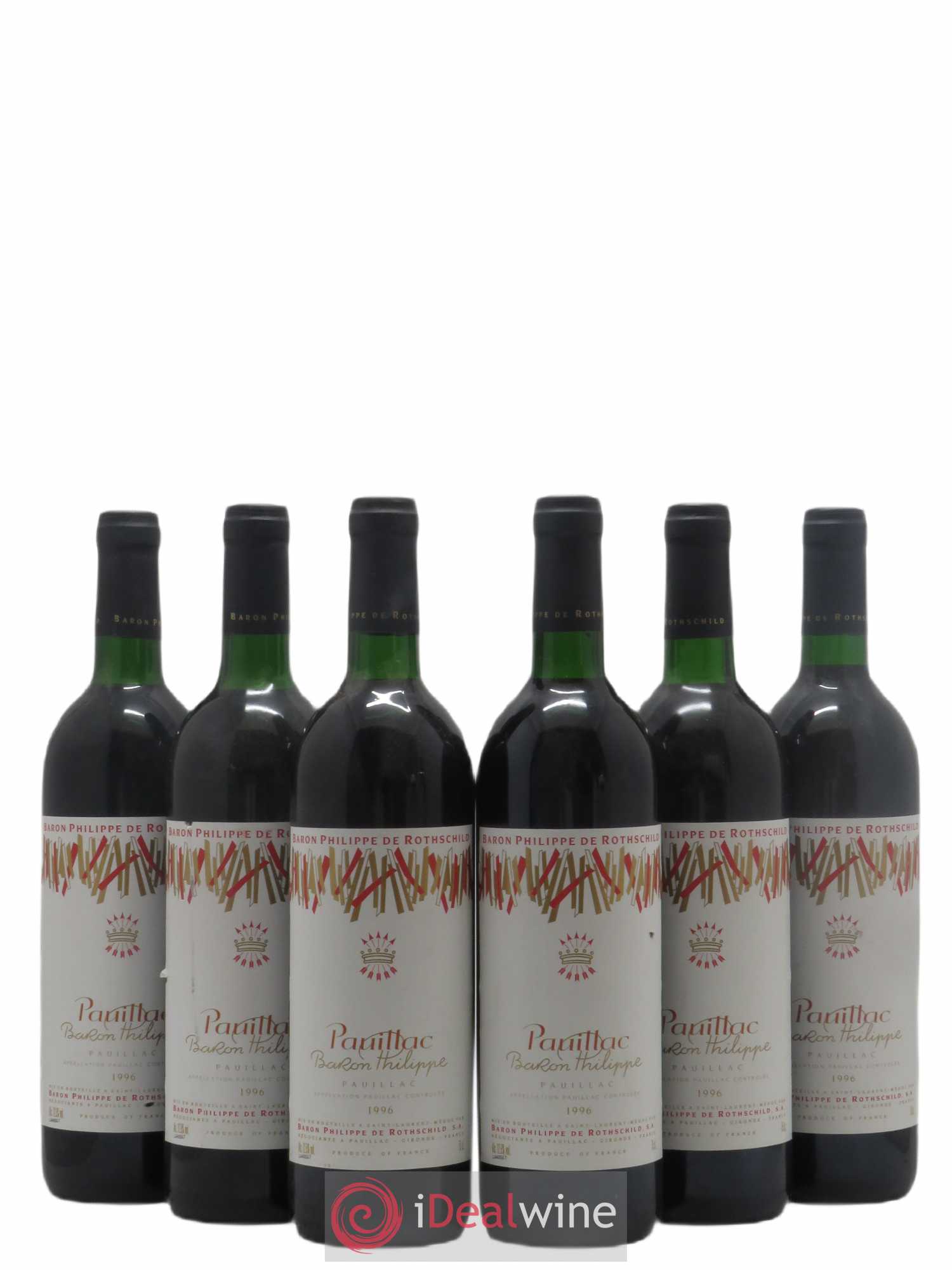 Pauillac Baron Philippe de Rotschild (sans prix de réserve) 1996 - Posten von 6 Flaschen - 0