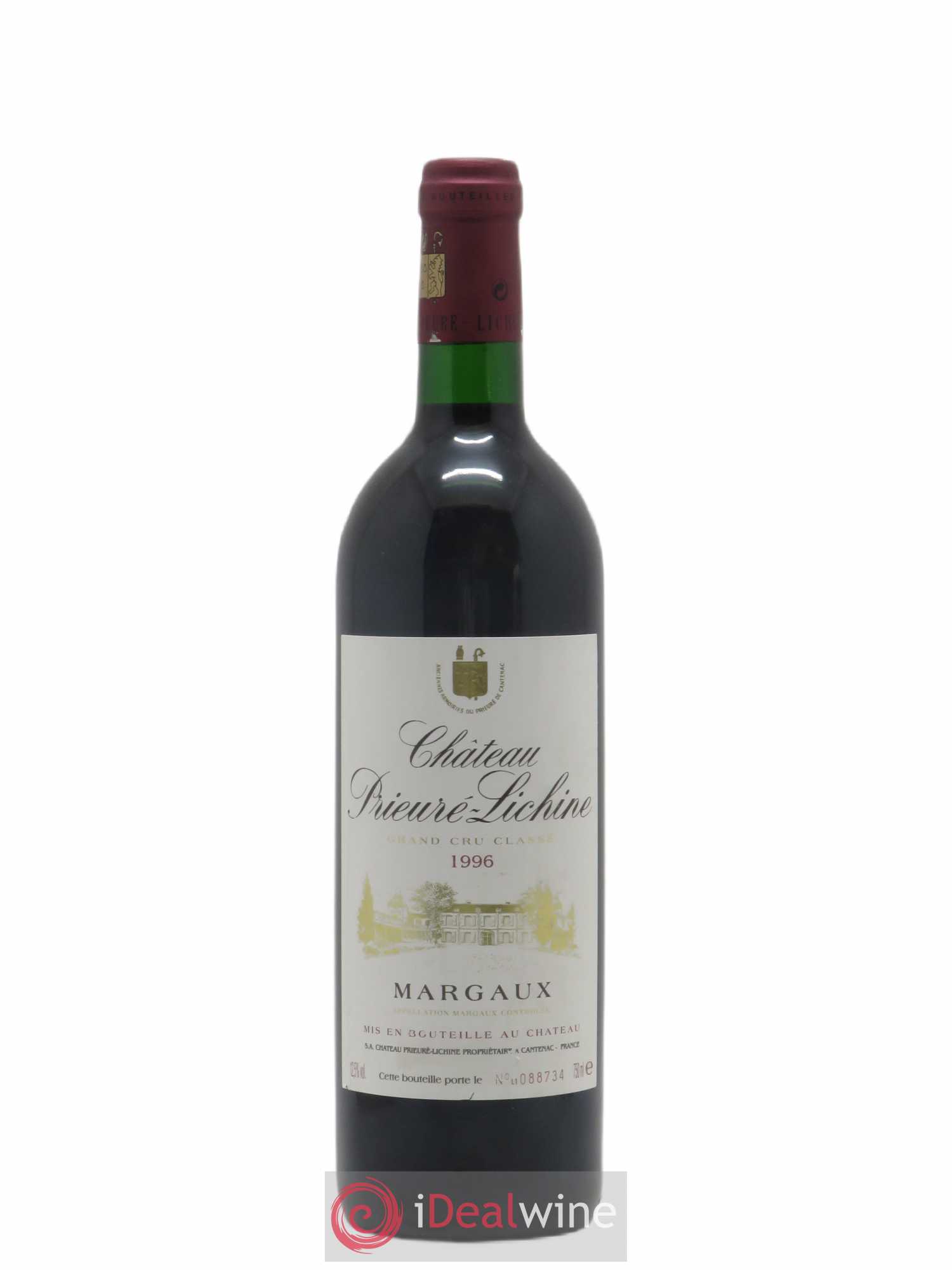 Château Prieuré Lichine 4ème Grand Cru Classé 1996 - Lot de 1 bouteille - 0