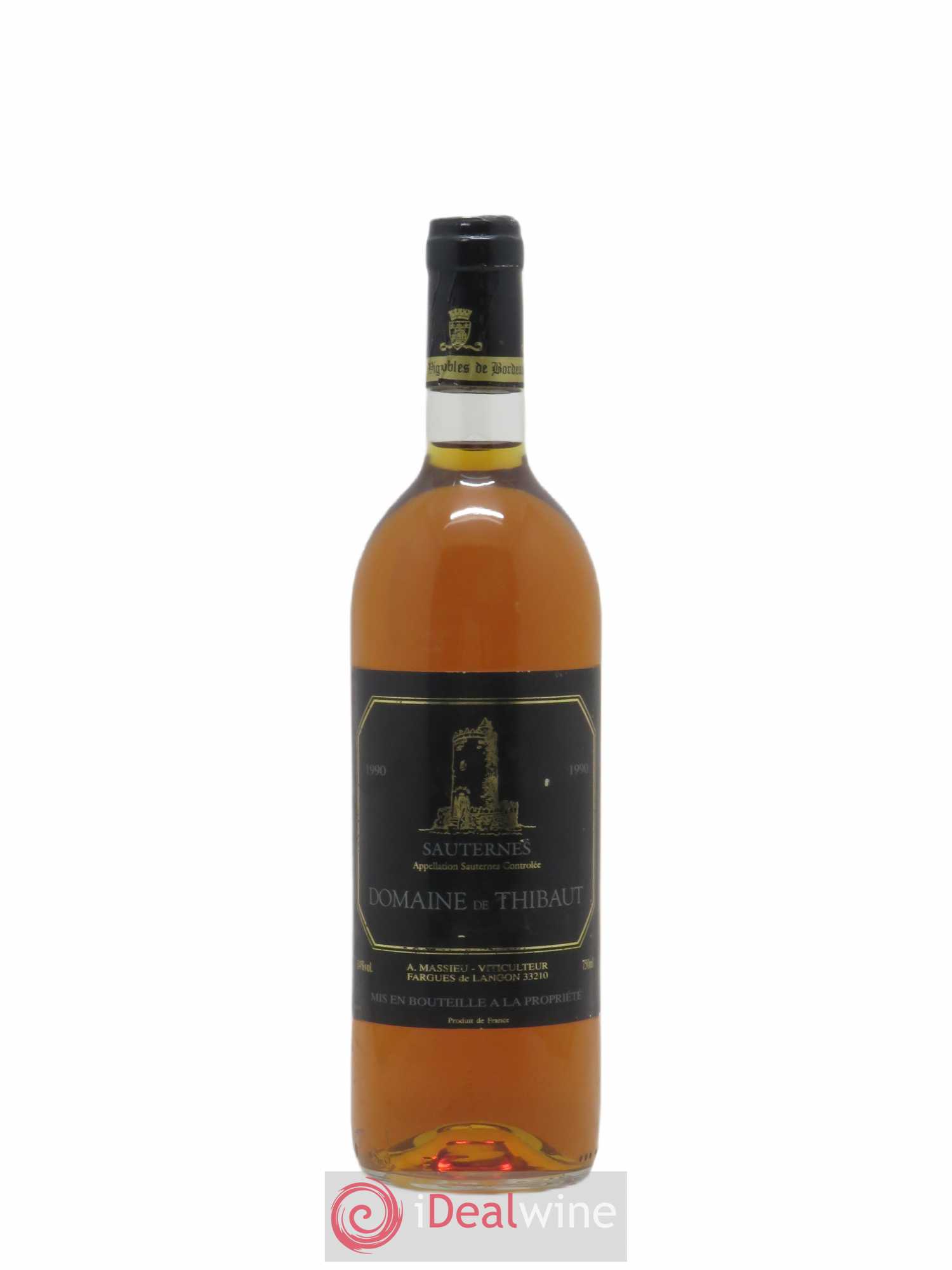 Sauternes Domaine de Thibaut 1990 - Posten von 1 Flasche - 0