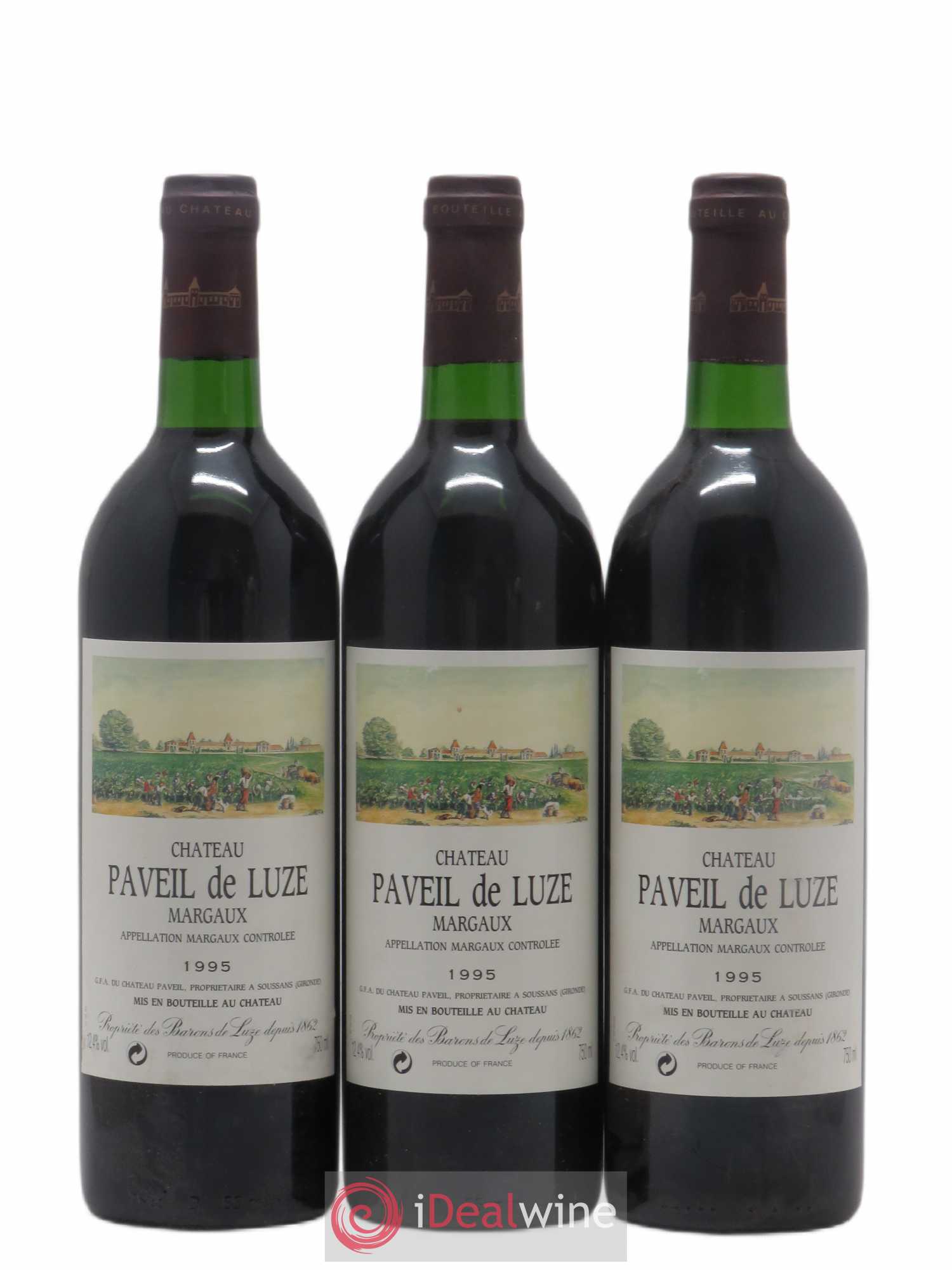 Château Paveil de Luze Cru Bourgeois 1995 - Lot de 3 bouteilles - 0