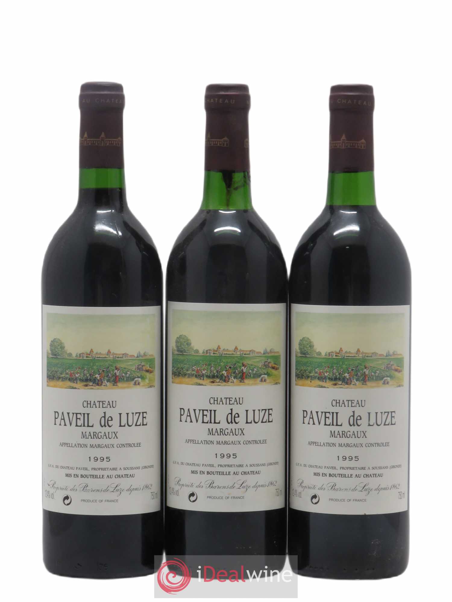 Château Paveil de Luze Cru Bourgeois 1995 - Lot de 3 bouteilles - 0