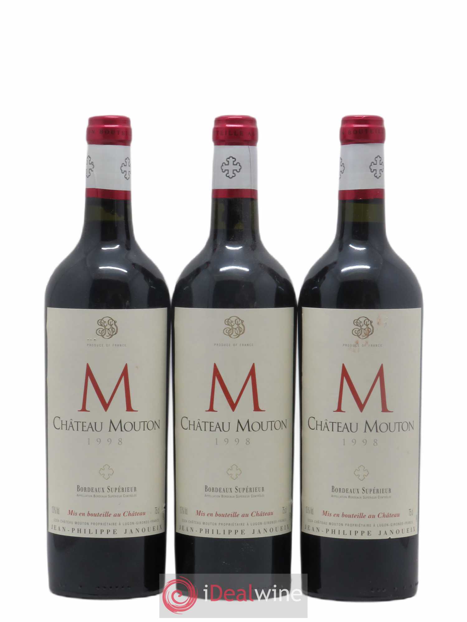 Bordeaux Supérieur Château Mouton 1998 - Lot de 6 bouteilles - 1
