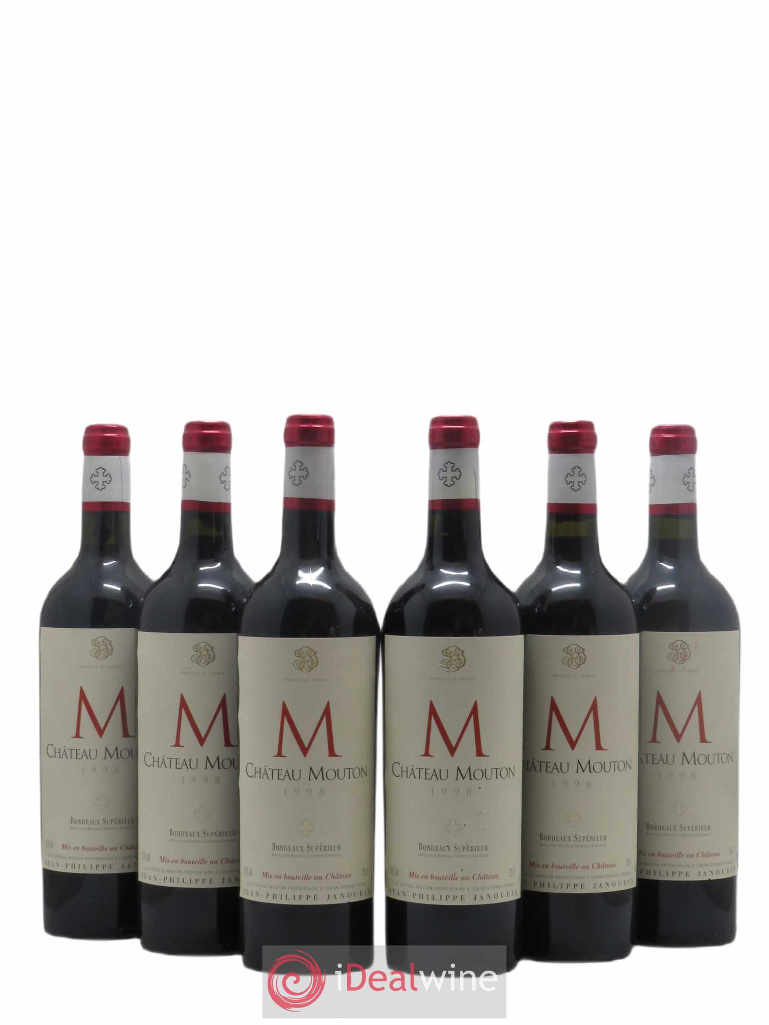 Bordeaux Supérieur Château Mouton 1998 - Lot de 6 bouteilles - 0