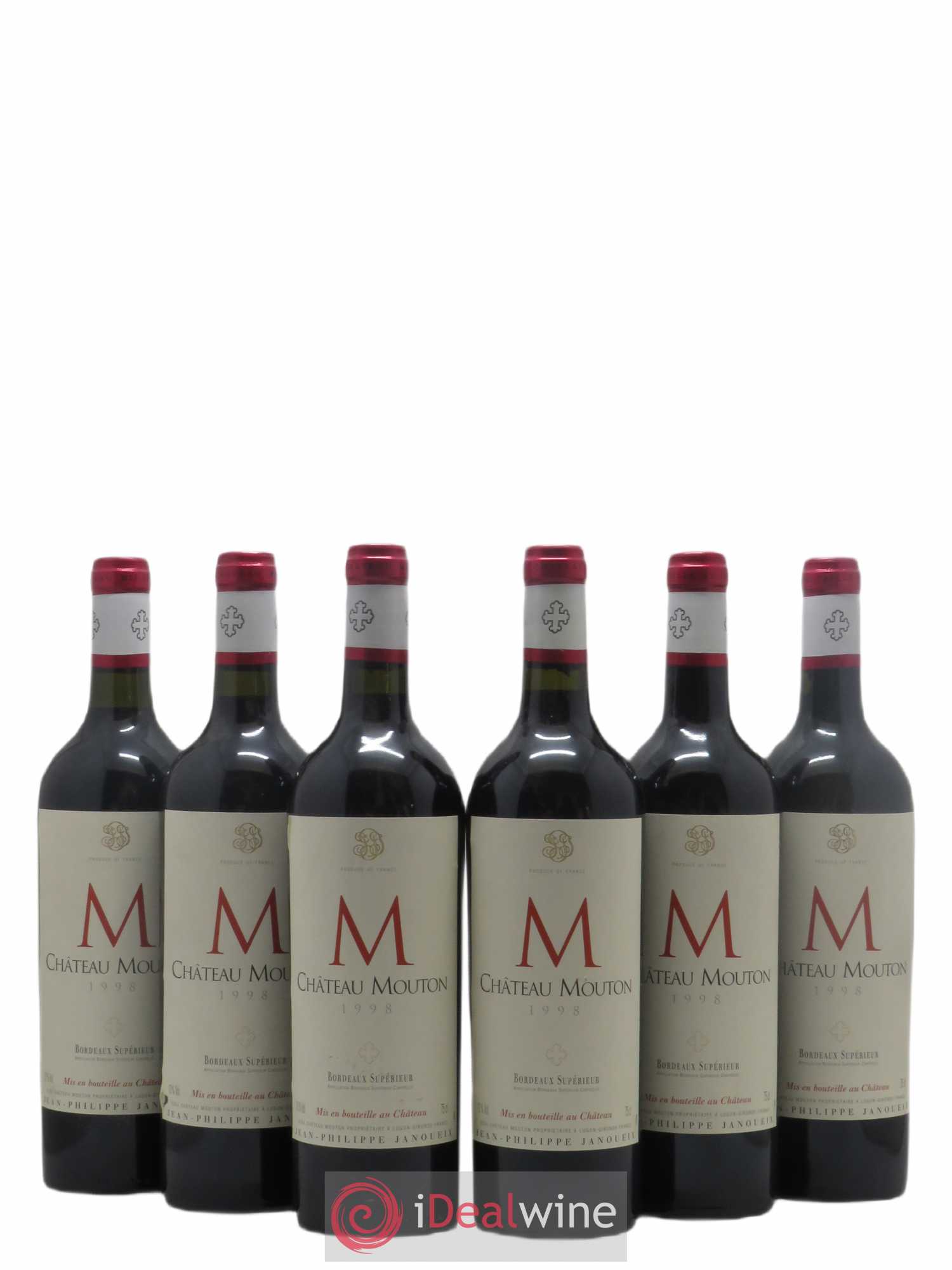 Bordeaux Supérieur Château Mouton (sans prix de réserve) 1998 - Posten von 6 Flaschen - 0