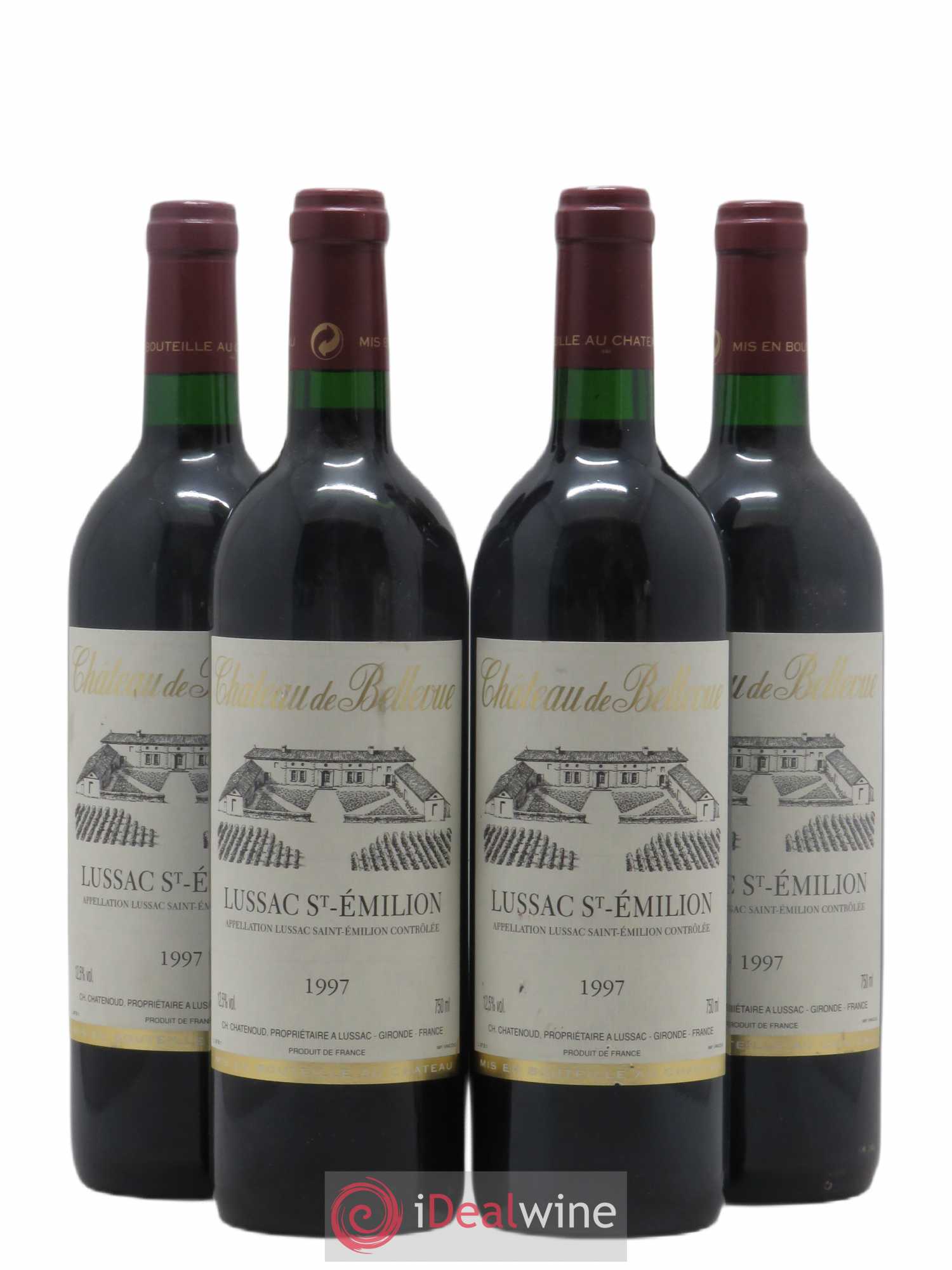 Lussac Saint-Émilion Chateau de Bellevue (sans prix de réserve) 1997 - Posten von 4 Flaschen - 0