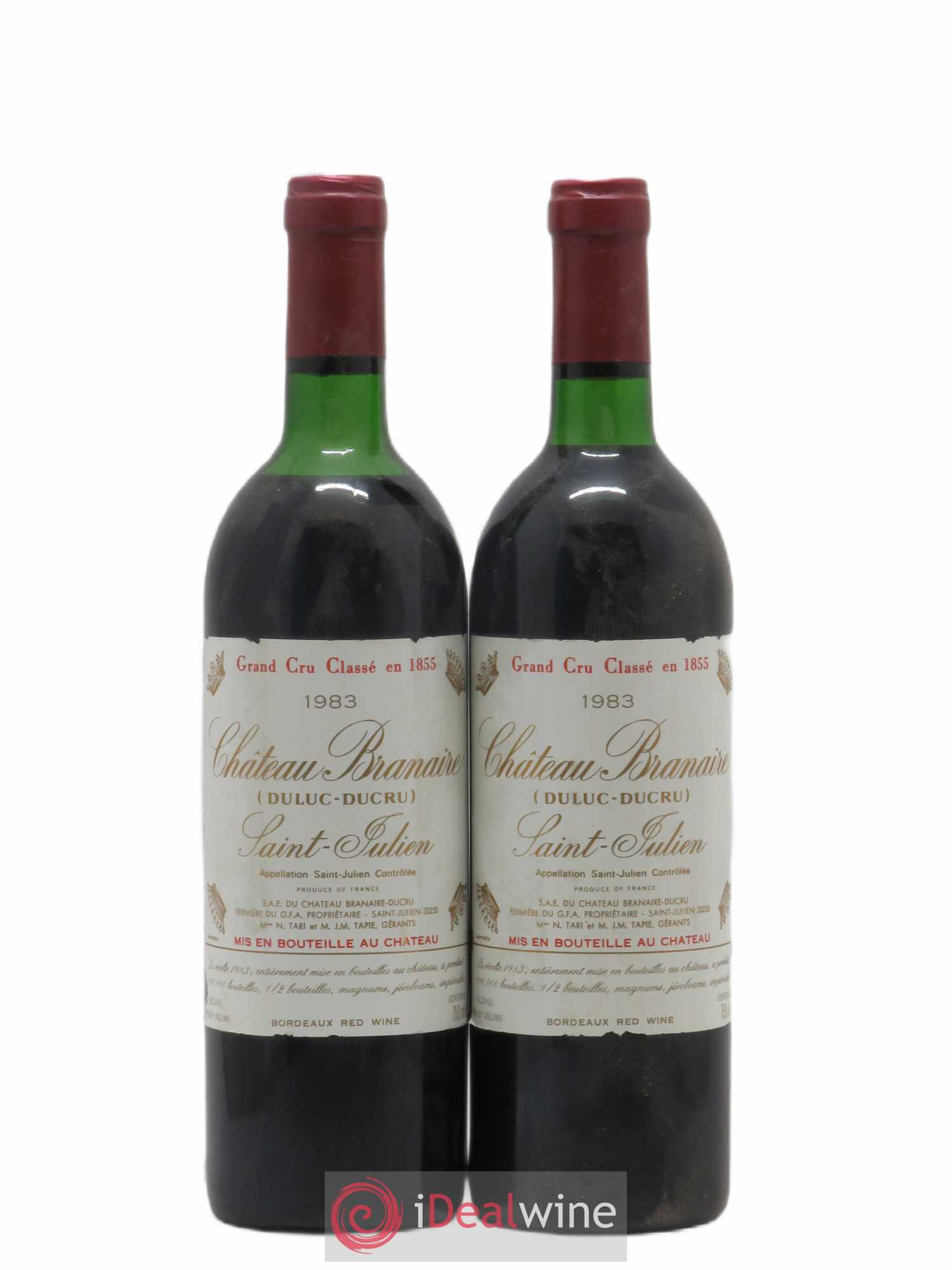 Château Branaire Ducru 4ème Grand Cru Classé 1983 - Lotto di 2 bottiglie - 0