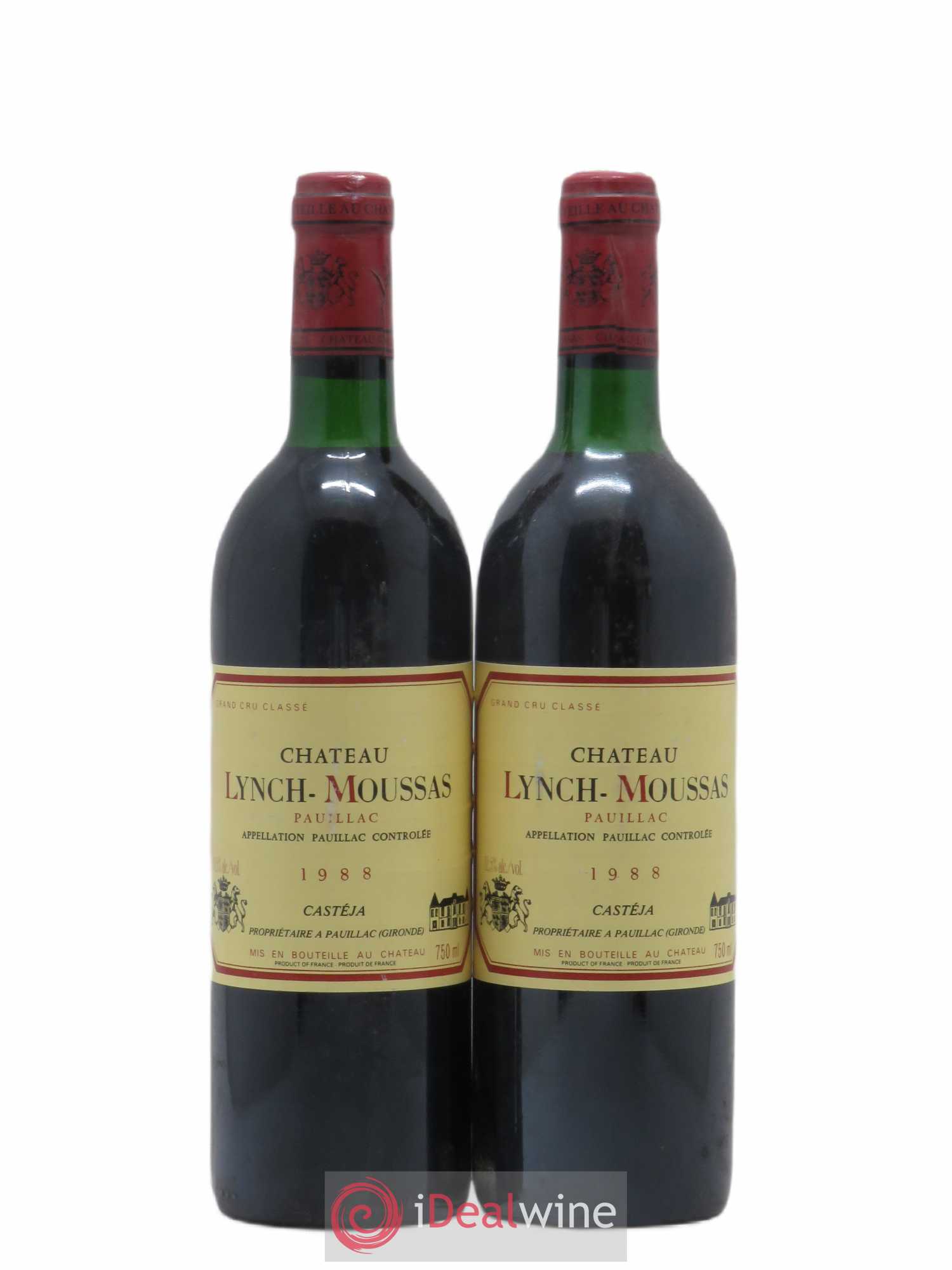 Château Lynch Moussas 5ème Grand Cru Classé 1988 - Lot de 2 bouteilles - 0