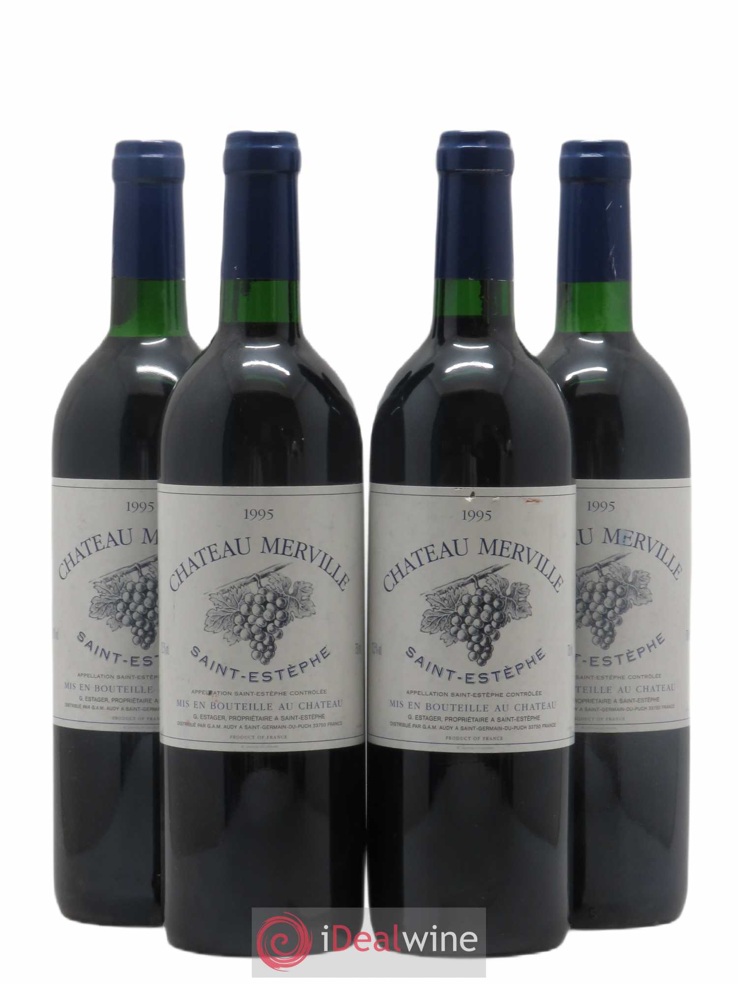 Saint-Estèphe Chateau Merville (sans prix de réserve) 1995 - Posten von 4 Flaschen - 0