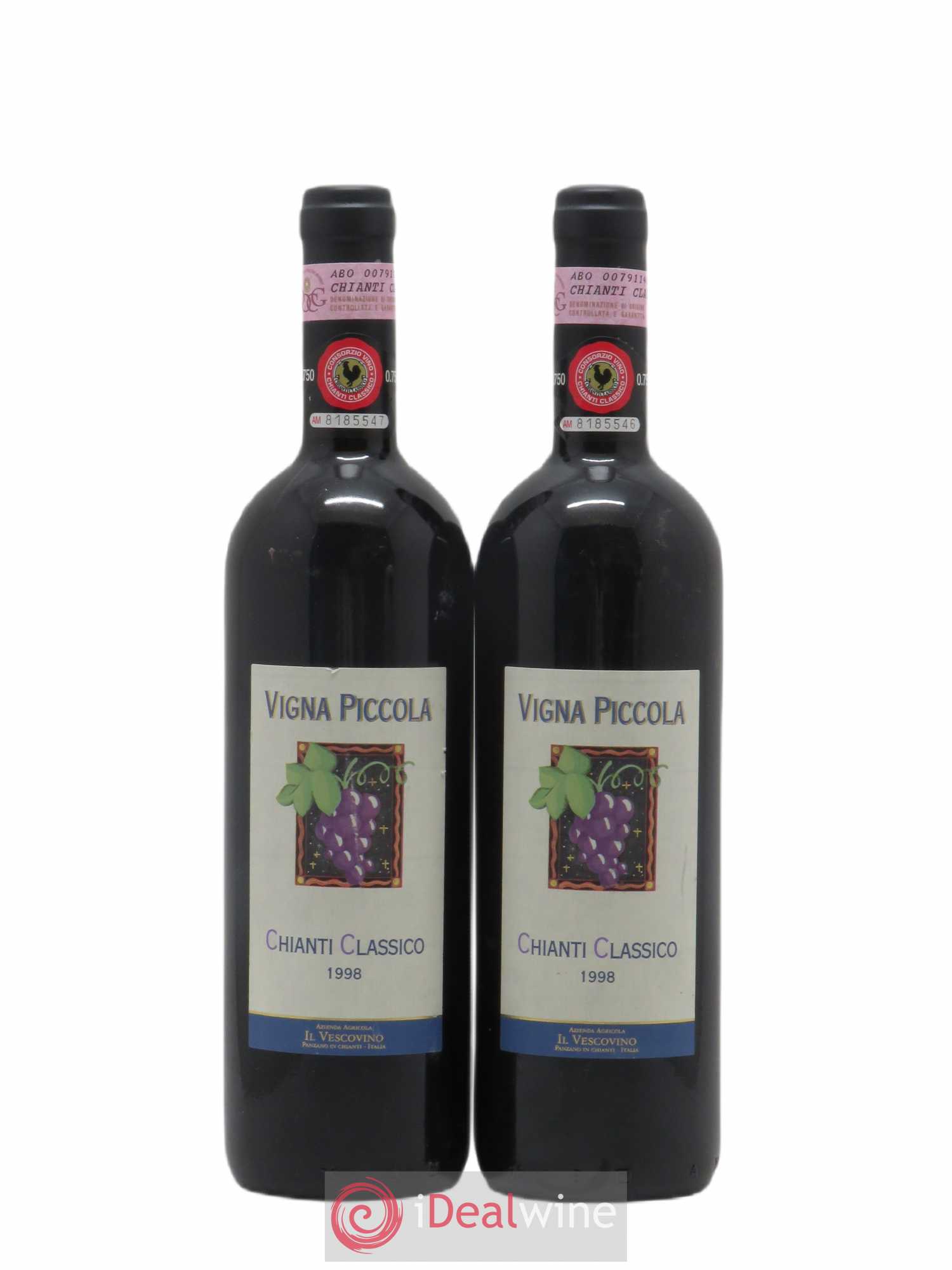 Chianti Classico DOCG Vigna Piccola 1998 - Lot de 2 bouteilles - 0